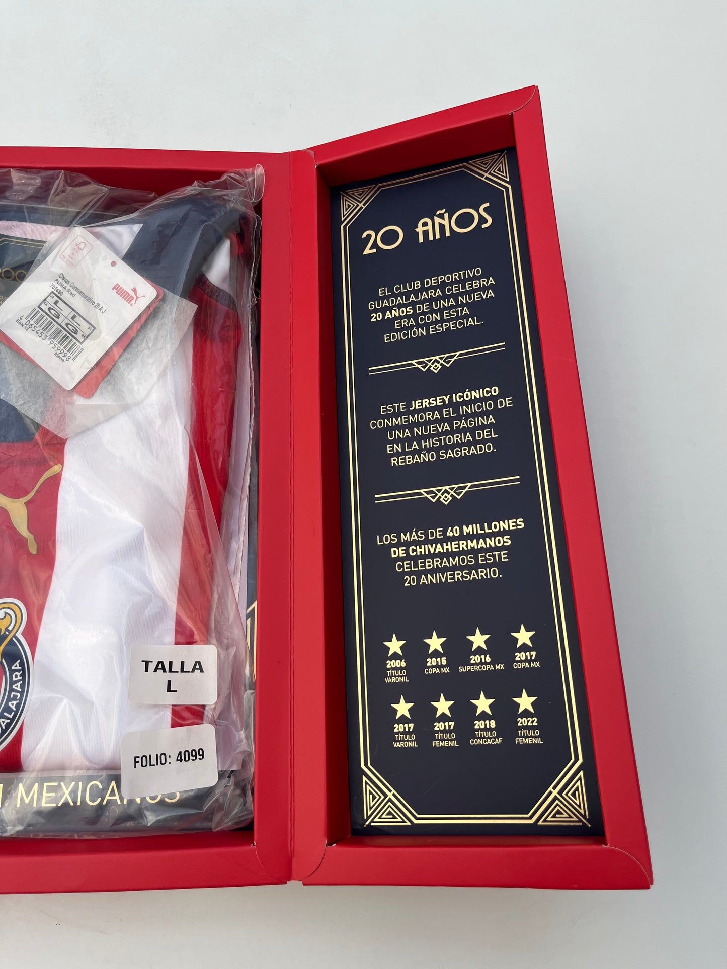 Jersey Chivas Edición Especial 2002 2022 Jorge Vergara *Foliada 4099* Con Caja (L)