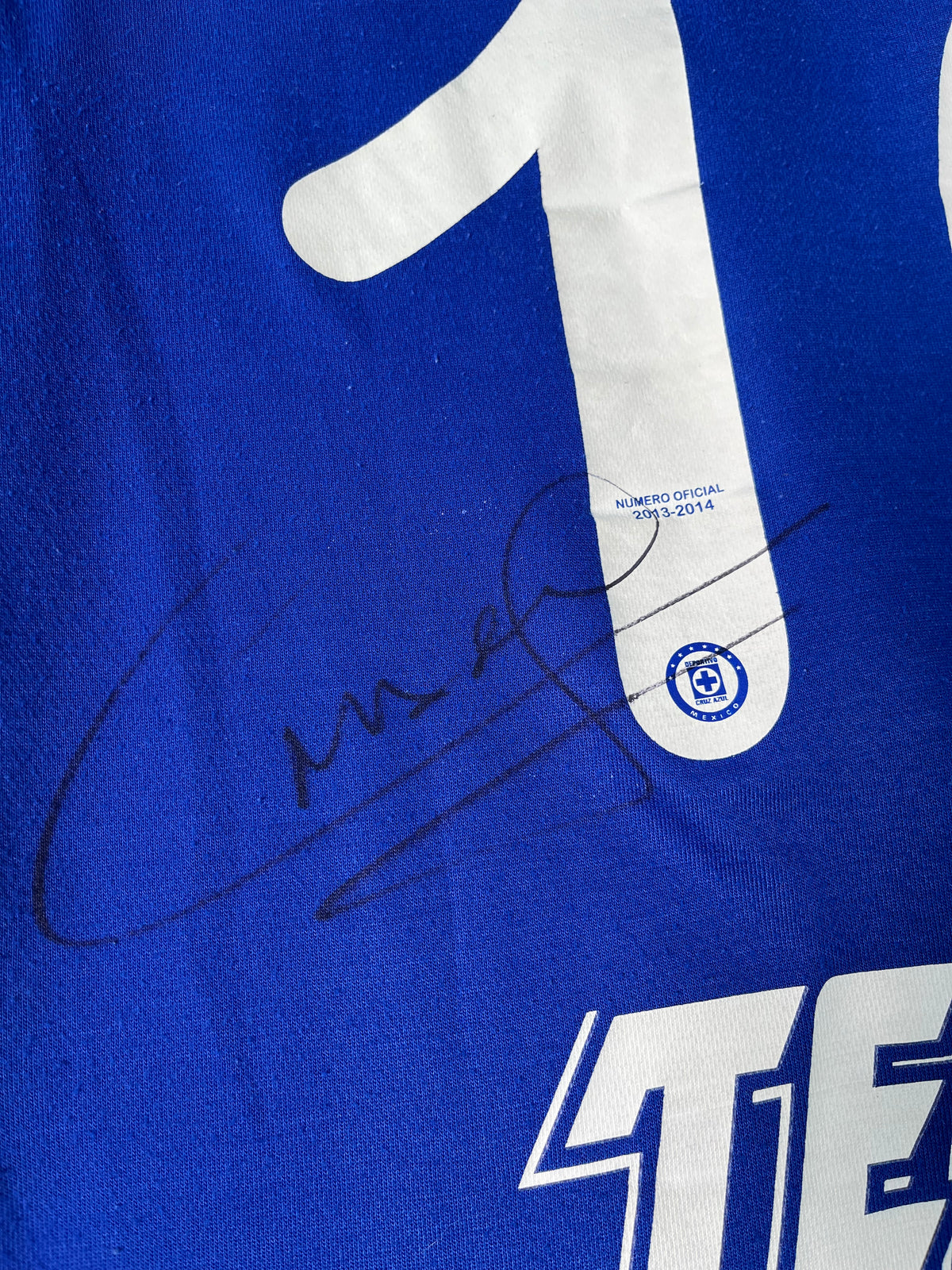 Jersey Cruz Azul Local 2013 2014 Autografiada Christian "Chaco" Giménez (L)