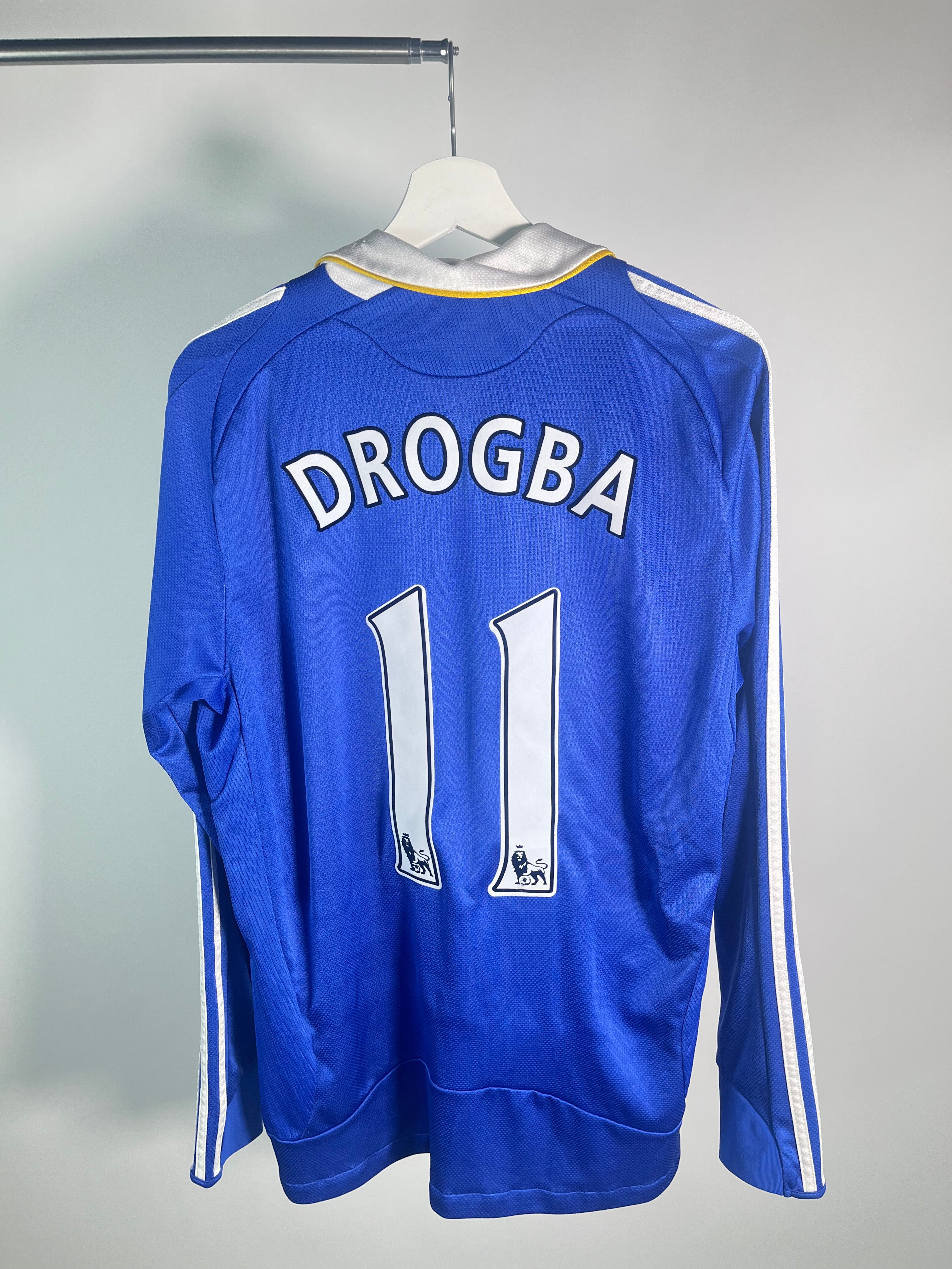 Jersey Chelsea Local 2008 2009 Manga Larga Didier Drogba (M)