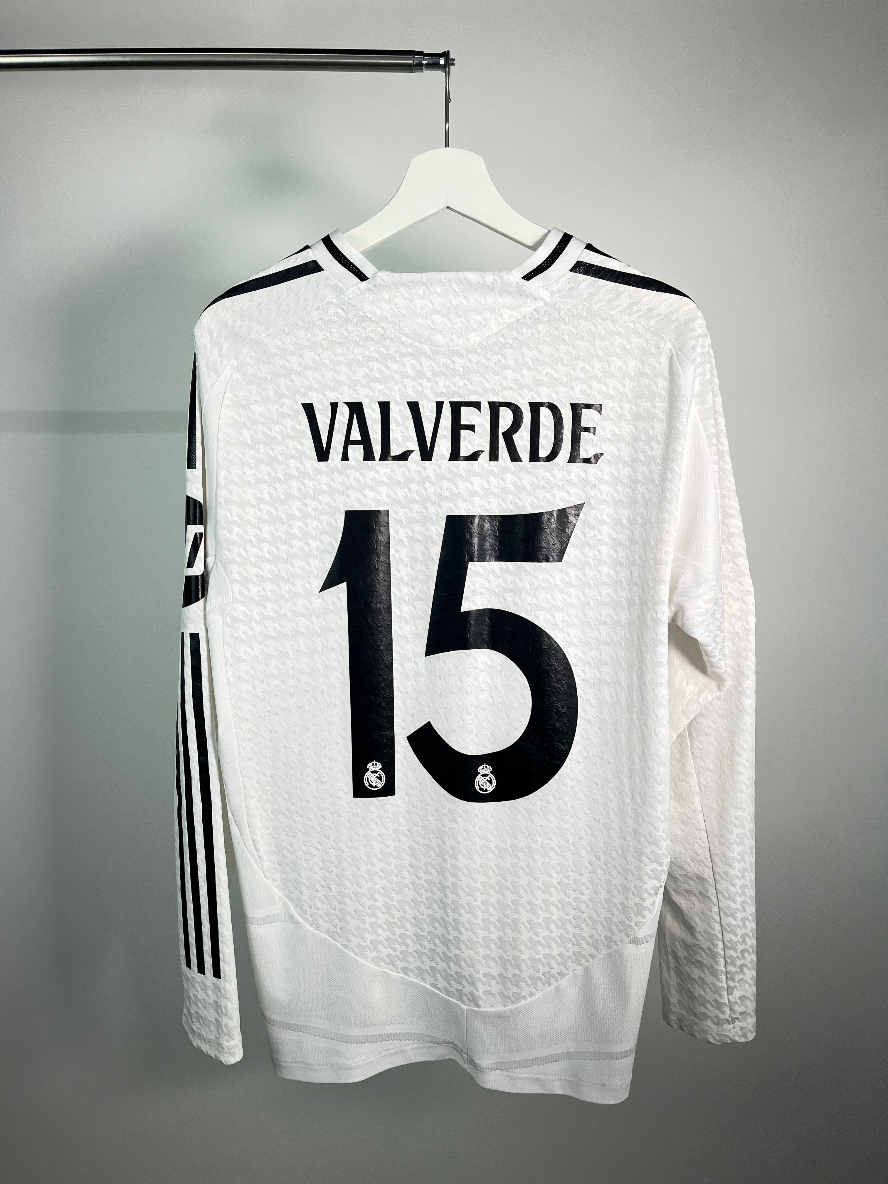 Jersey Real Madrid Local *Champions League* 2024 2025 Manga Larga Versión Jugador Federico Valverde (L)