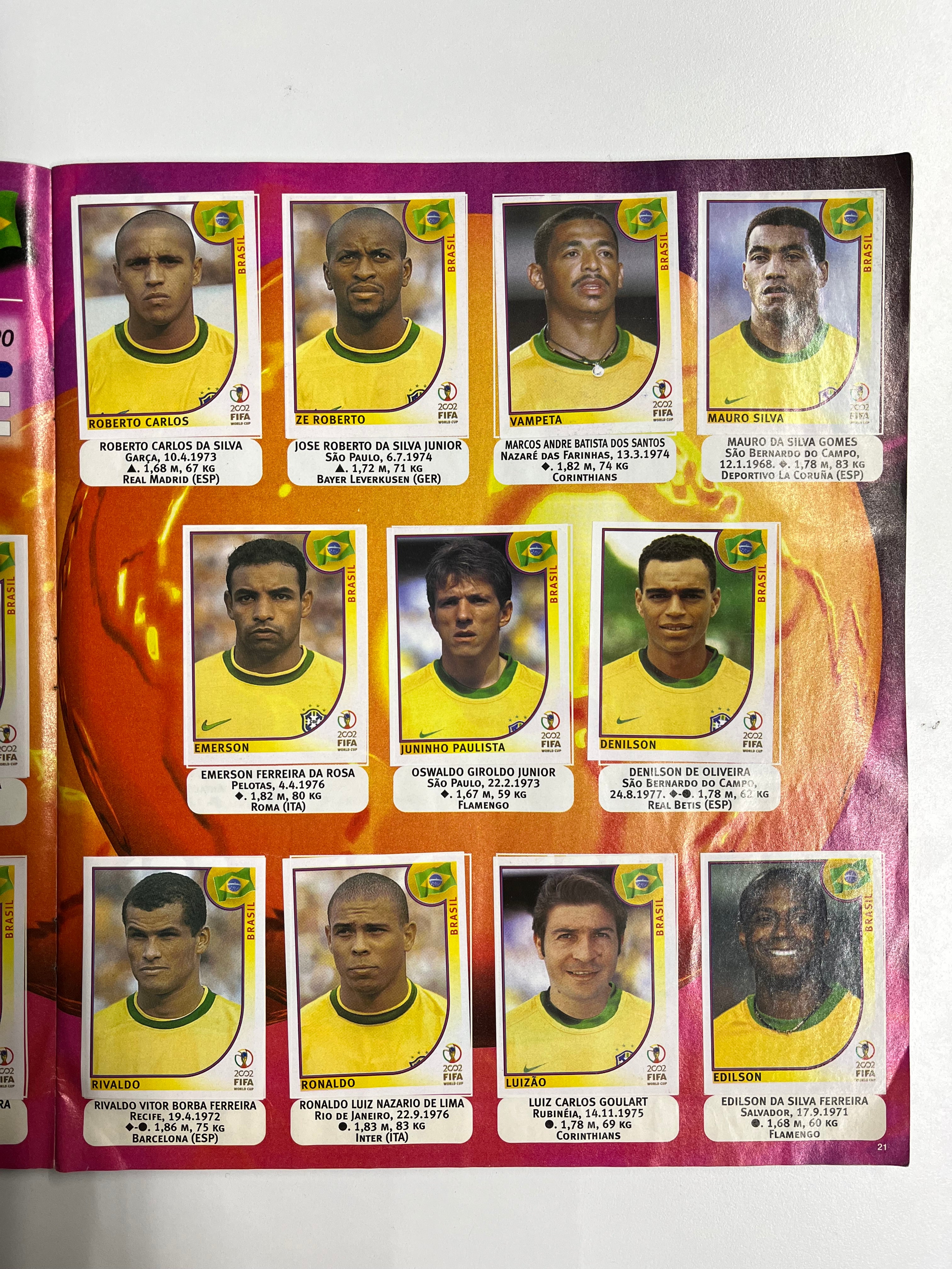 Álbum Panini Mundial Corea Japón 2002