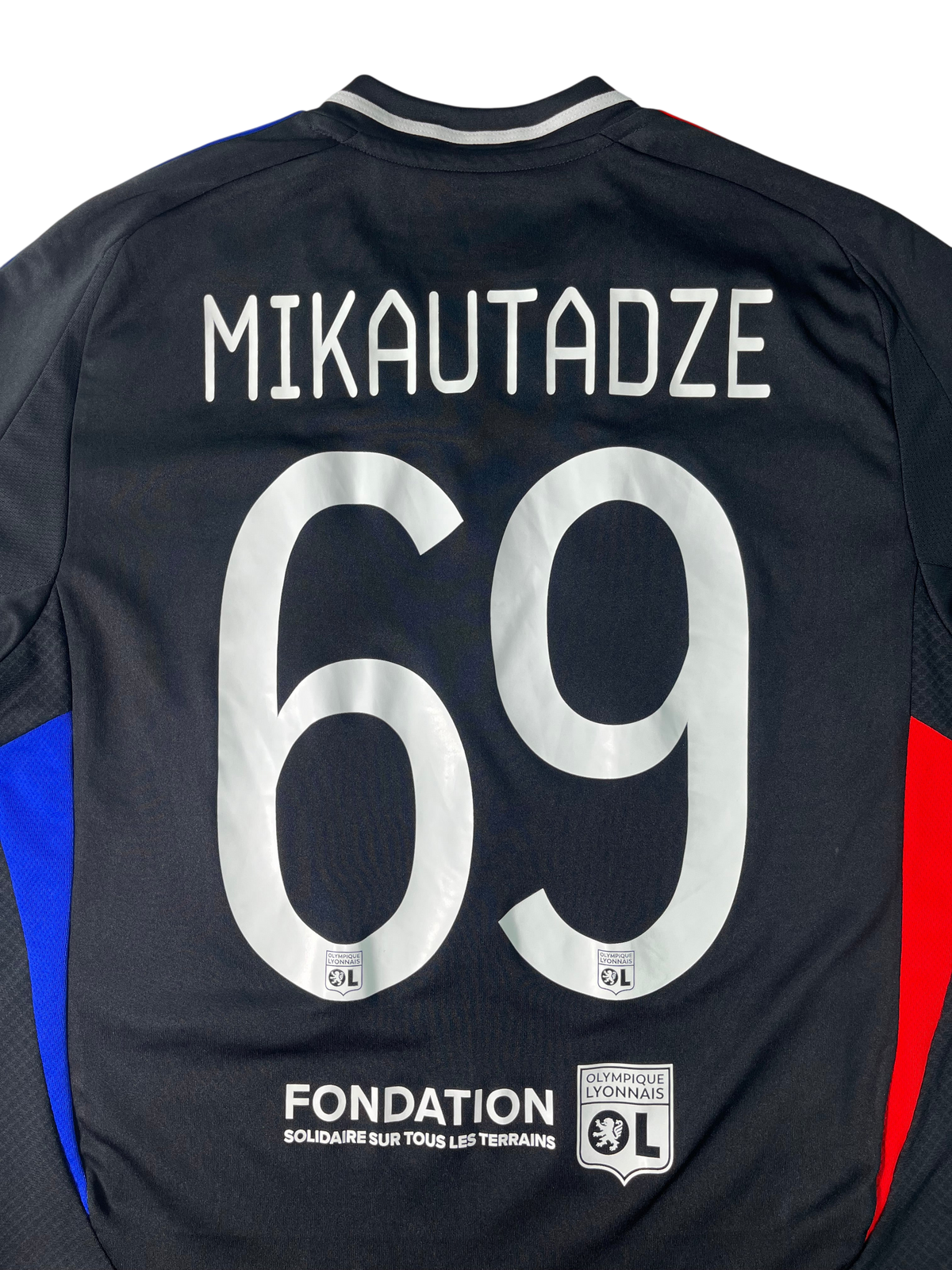 Jersey Olympique Lyon Visita *Europa League* 2024 2025 Georges Mikautadze (M)