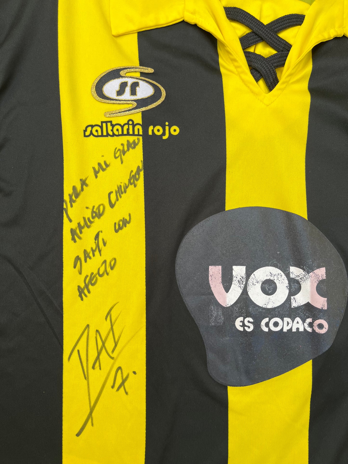 Jersey Guarani Local 2012 2013 Utilería Autografiado por Dante López (L)
