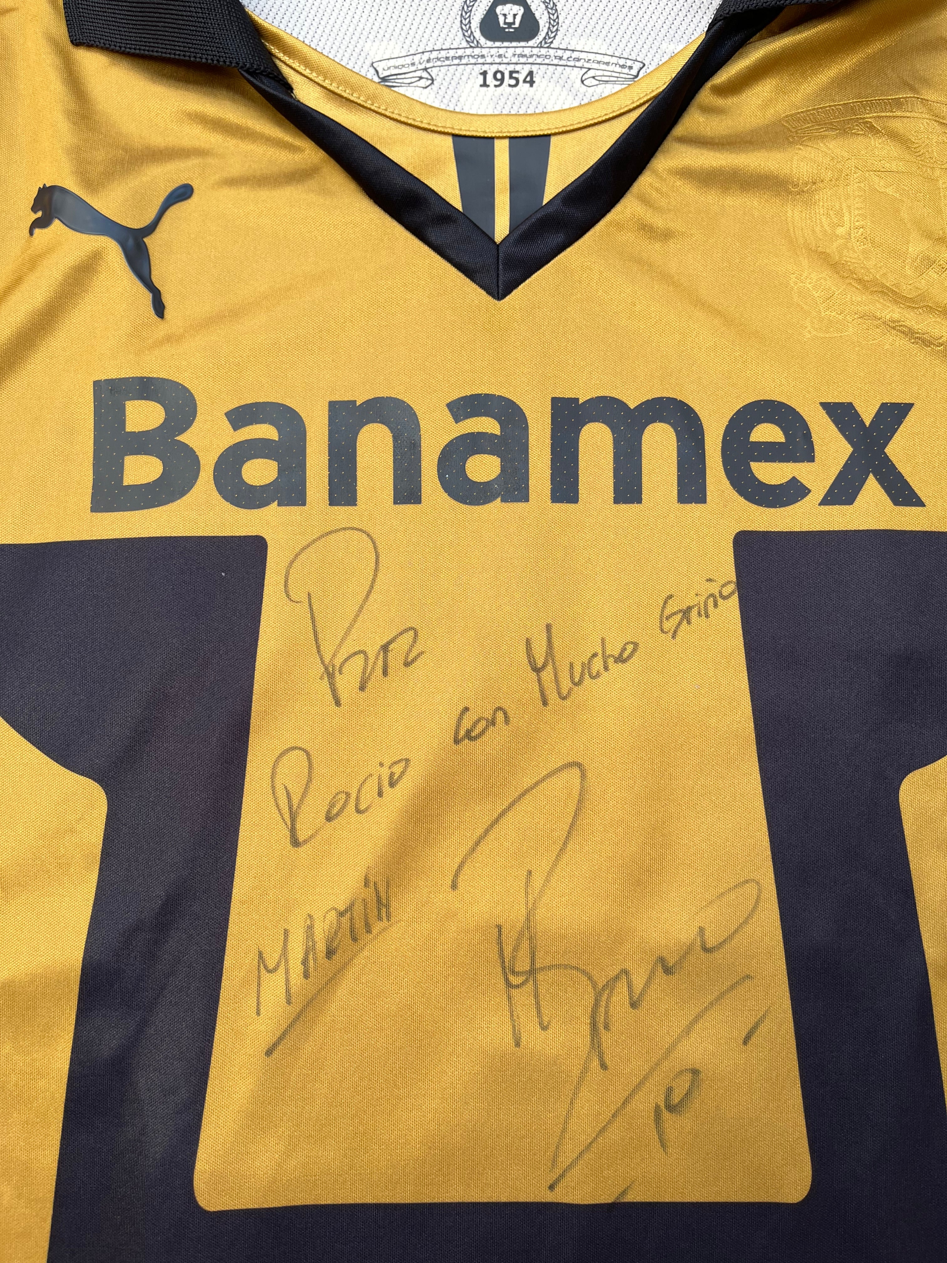 Jersey Pumas Visita 2013 2014 Utilería Autografiado por Martín Bravo (M)