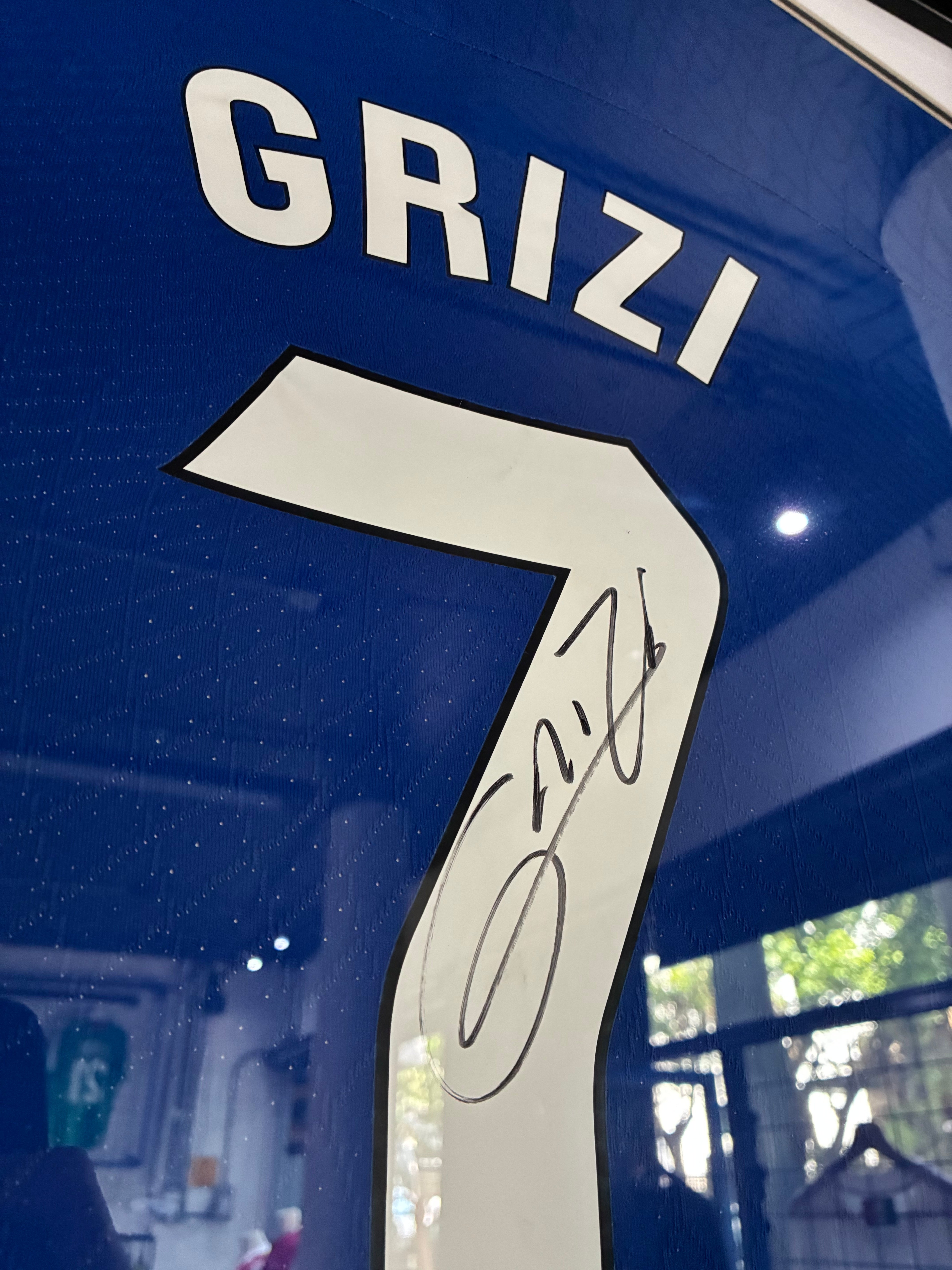 Jersey Enmarcado Atlético de Madrid Visita 2023 2024 Versión Jugador Autografiado Antoine Griezmann (M)
