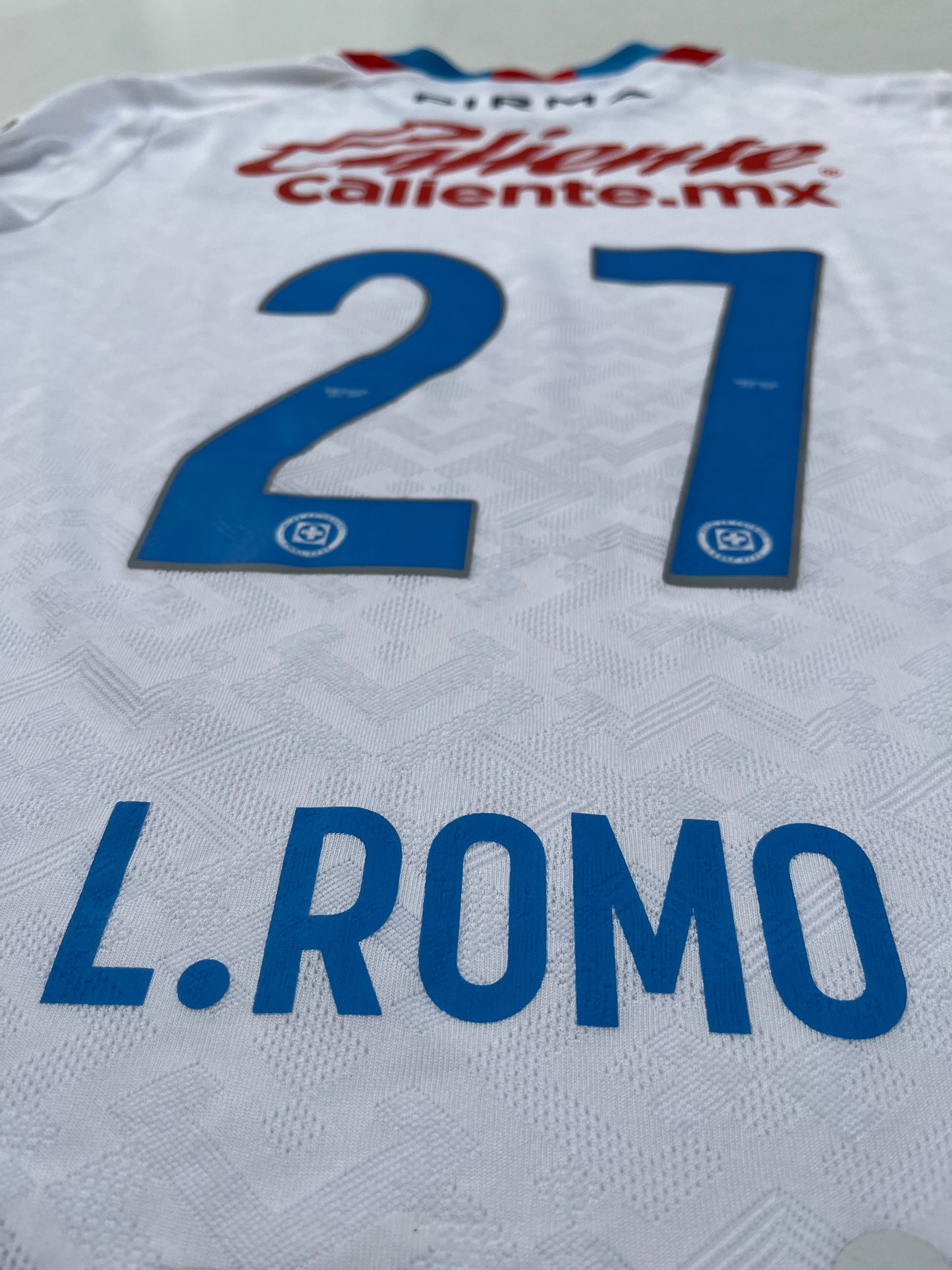 Jersey Cruz Azul Visita 2024 2025 Match Worn Luis Romo (L)