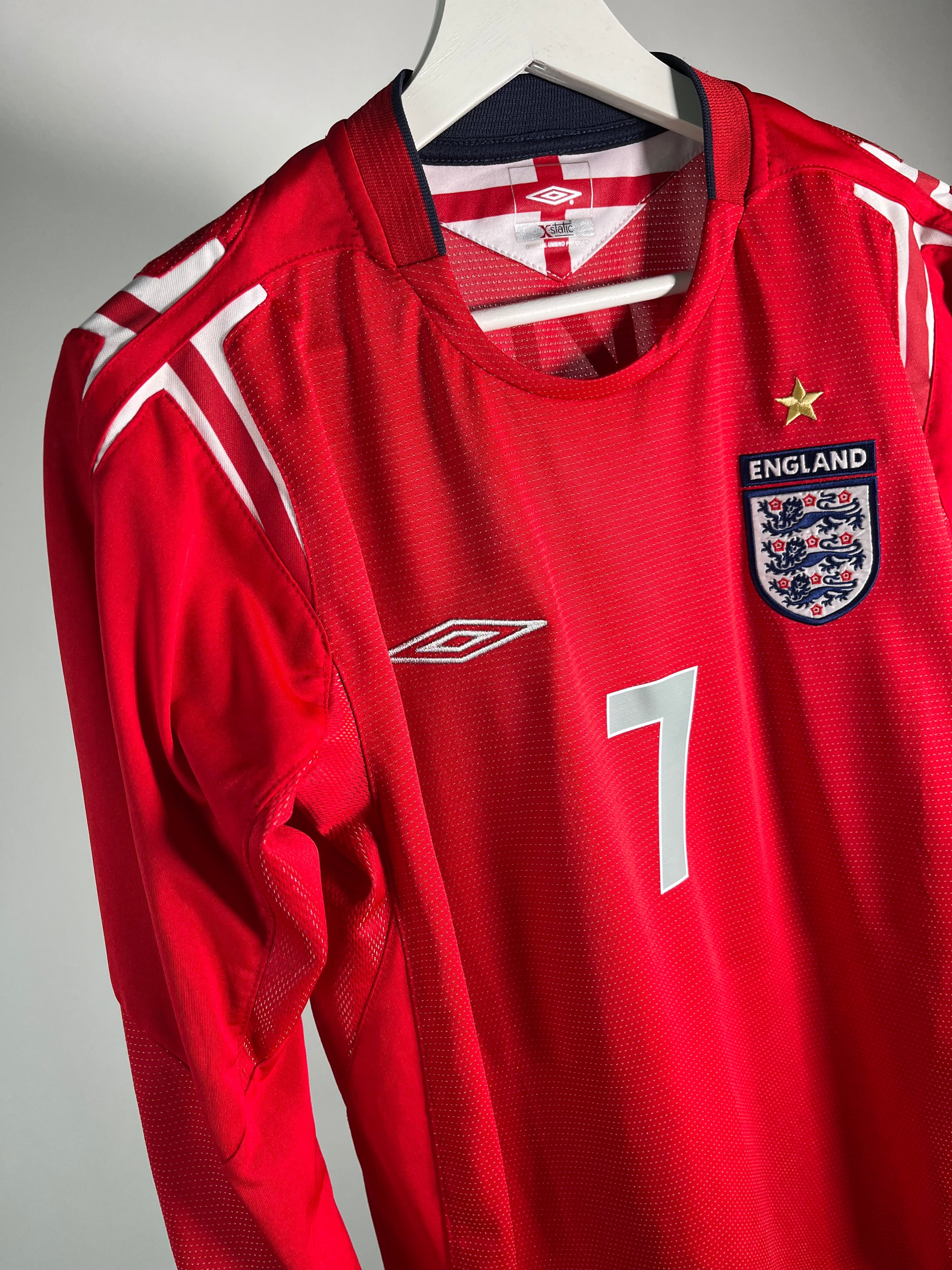 Jersey Inglaterra Visita 2004 2006 Manga Larga David Beckham (S)