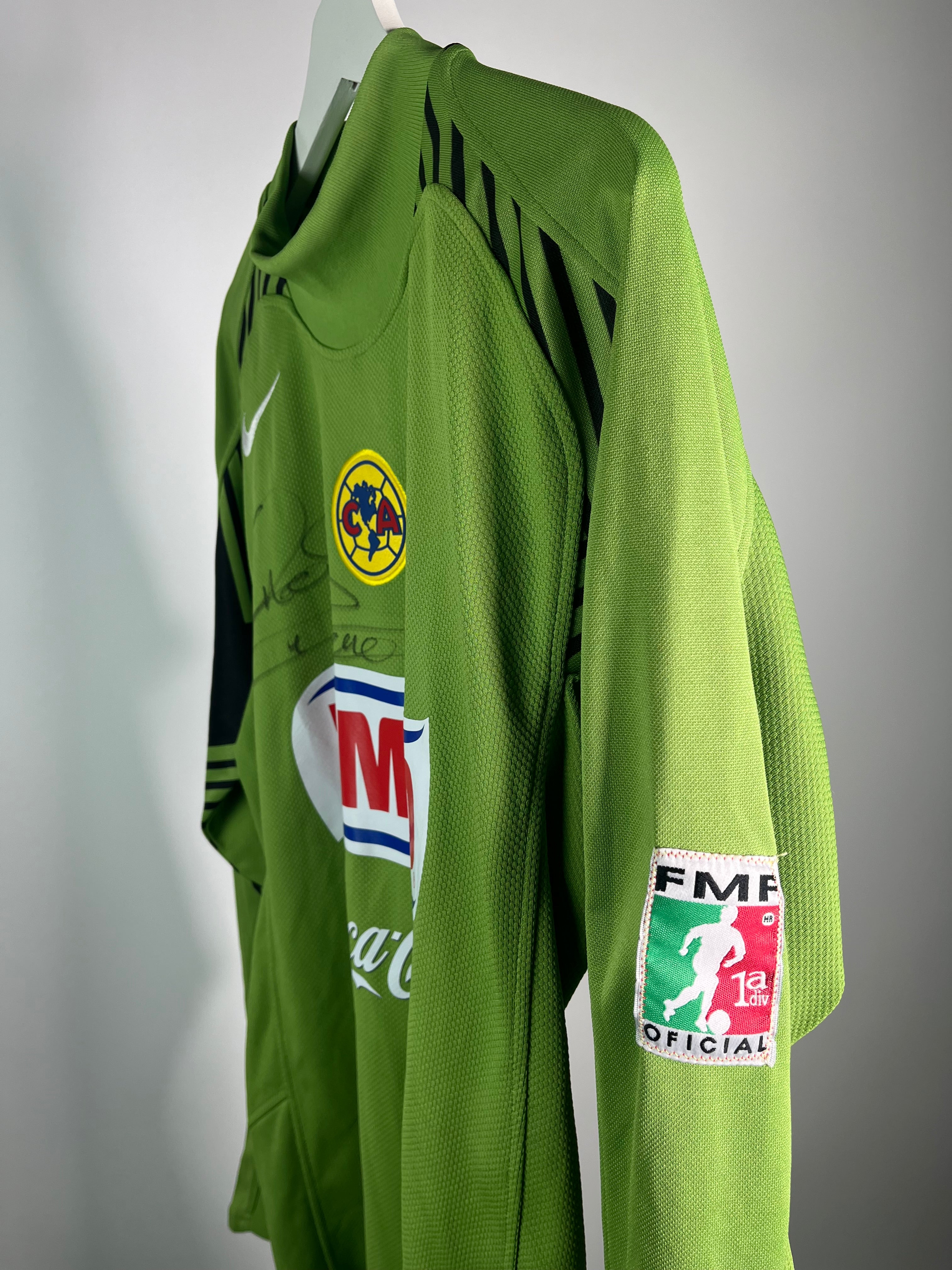Jersey Club América Portero 2005 2006 Manga Larga Match Worn Autografiado Guillermo Ochoa (M)