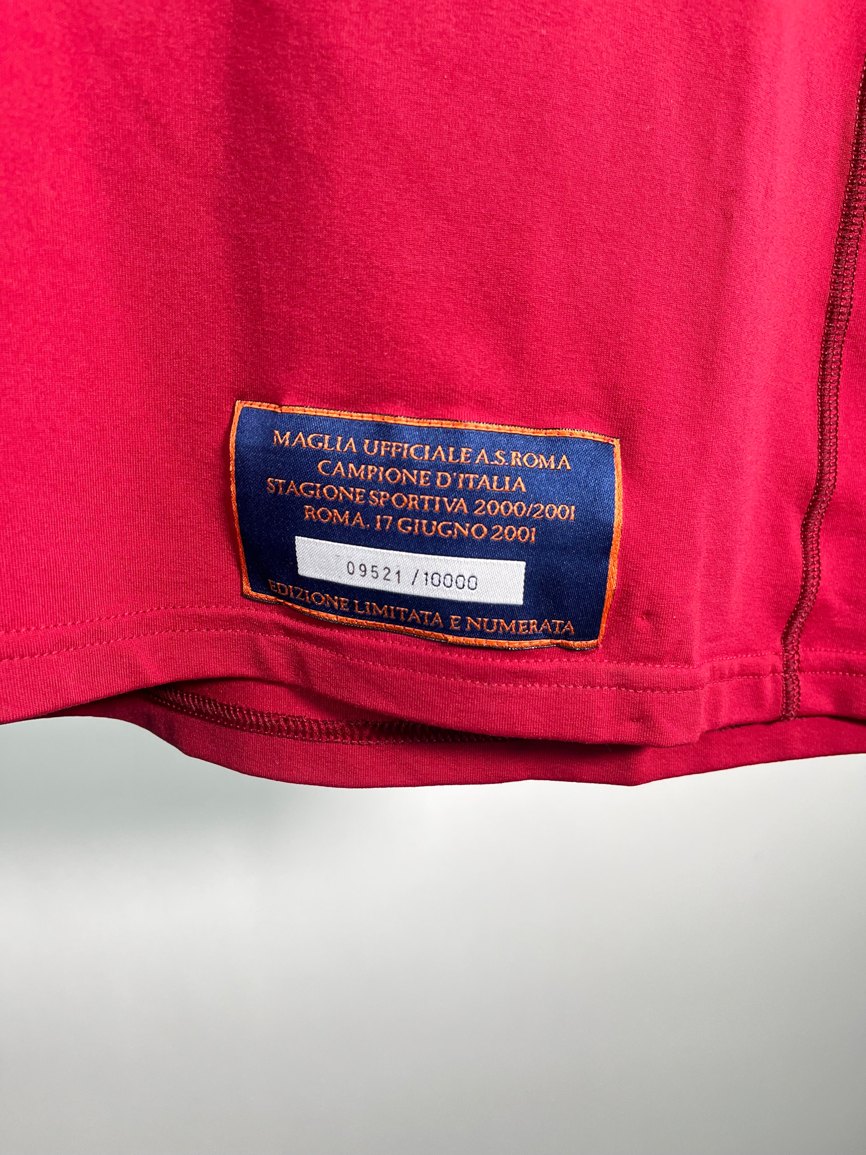 Jersey Roma Local Especial 2000 2001 Foliada 9521 de 10000 piezas *Incluye Caja* (XL)