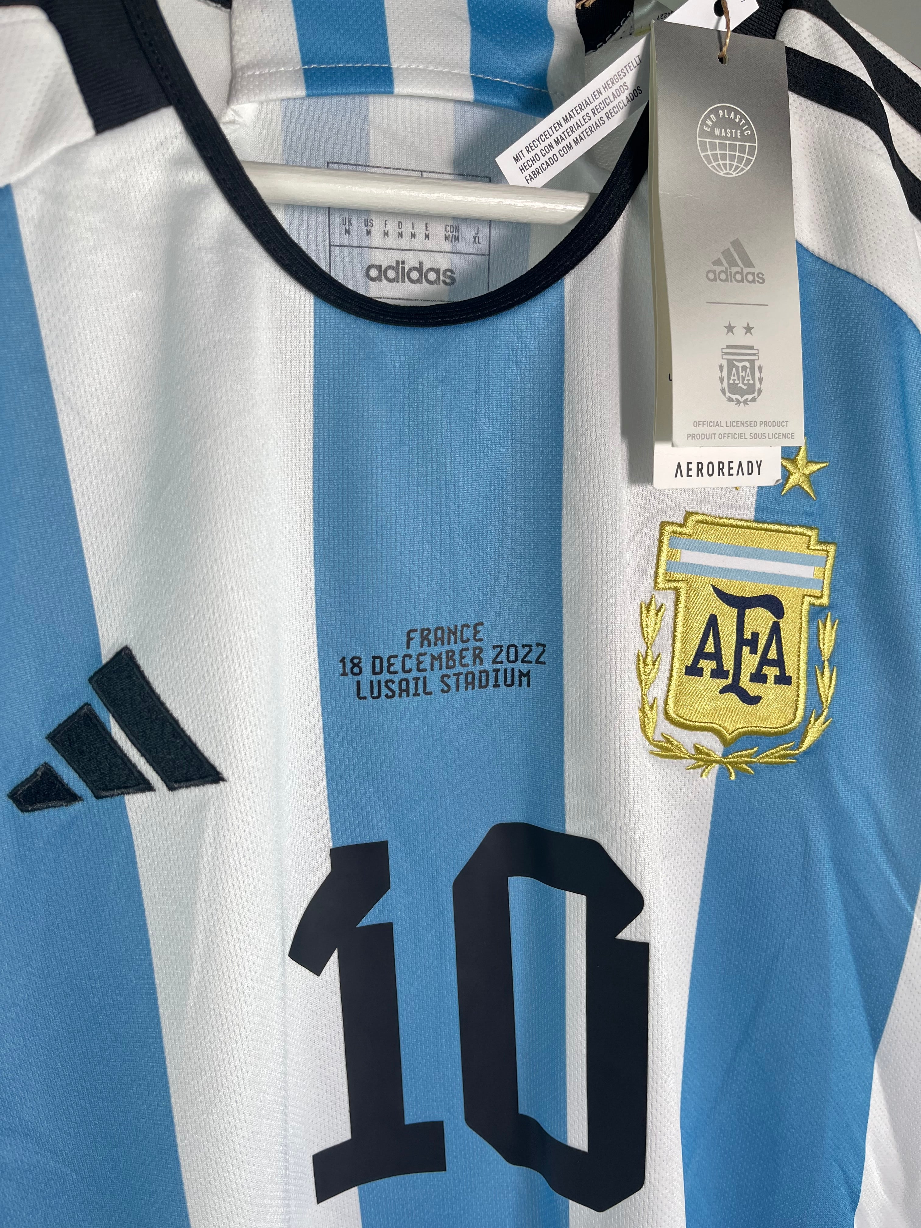 Jersey Argentina Local 2022 2024 *Match Detail Final vs Francia* *C/Etiquetas* Lionel Messi (M)