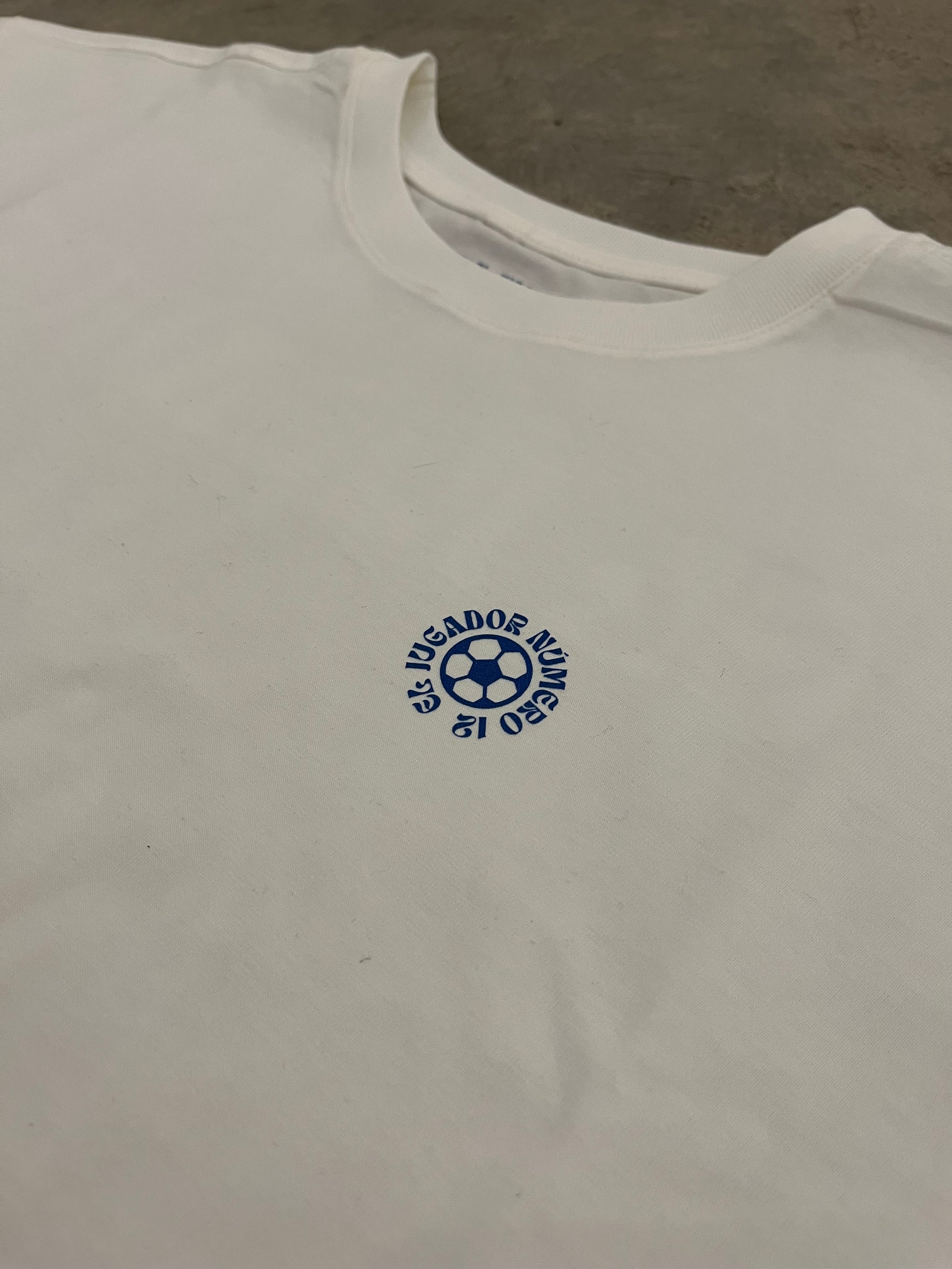 Playera El Jugador Número 12 Blanca (Oversized Fit)