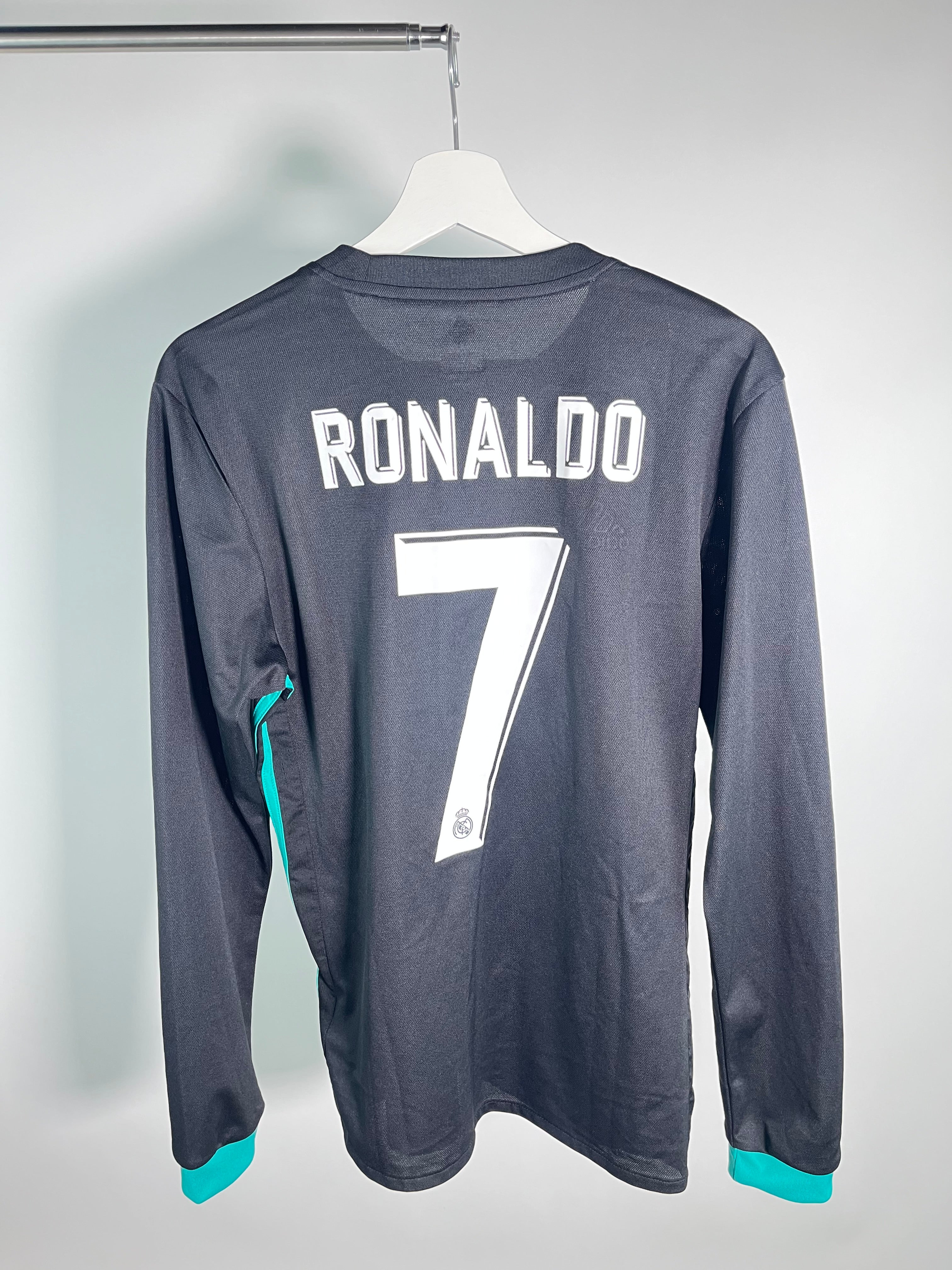 Jersey Real Madrid Visita 2017 2018 Manga Larga Cristiano Ronaldo (S)