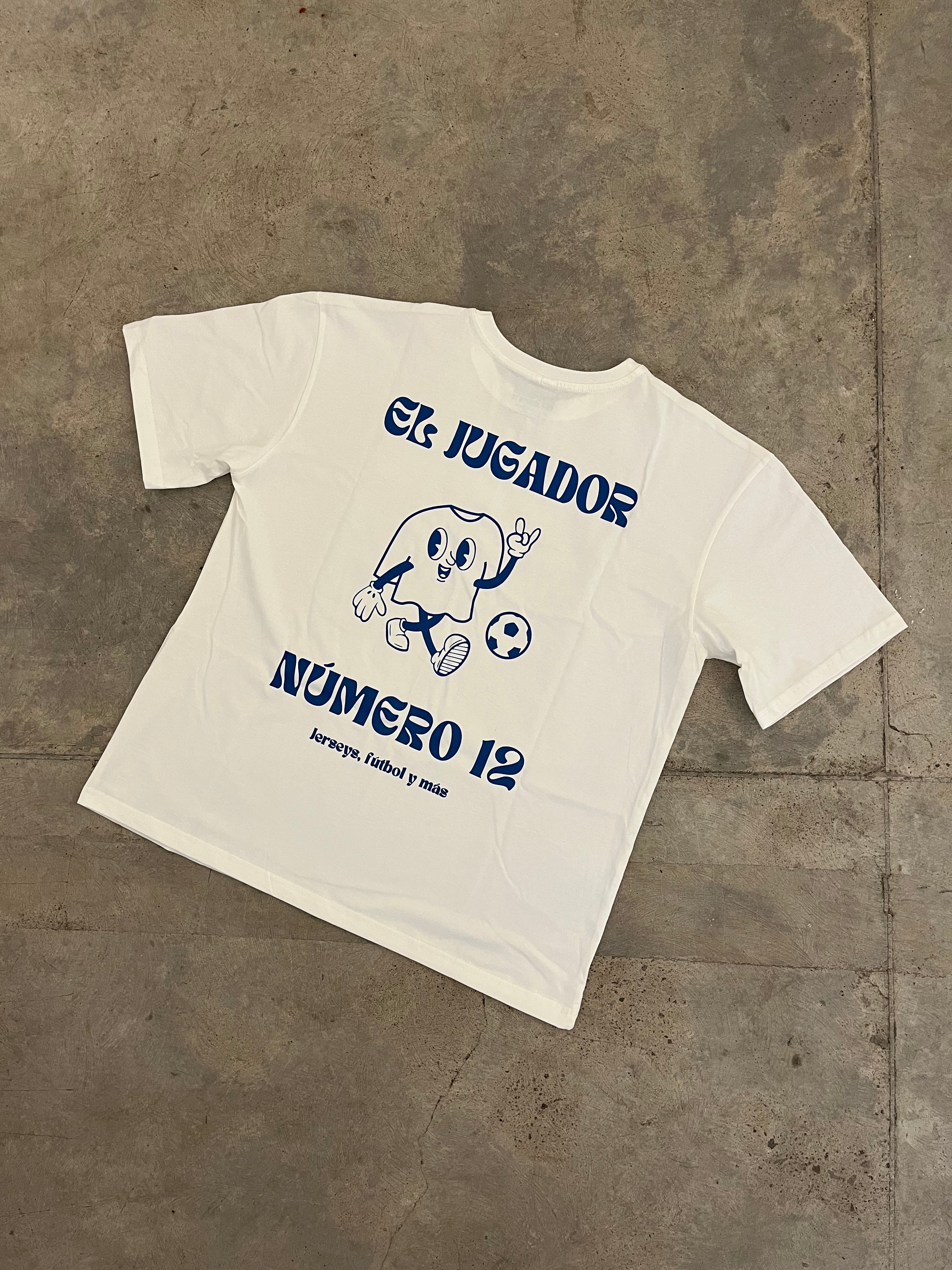 Playera El Jugador Número 12 Blanca (Oversized Fit)