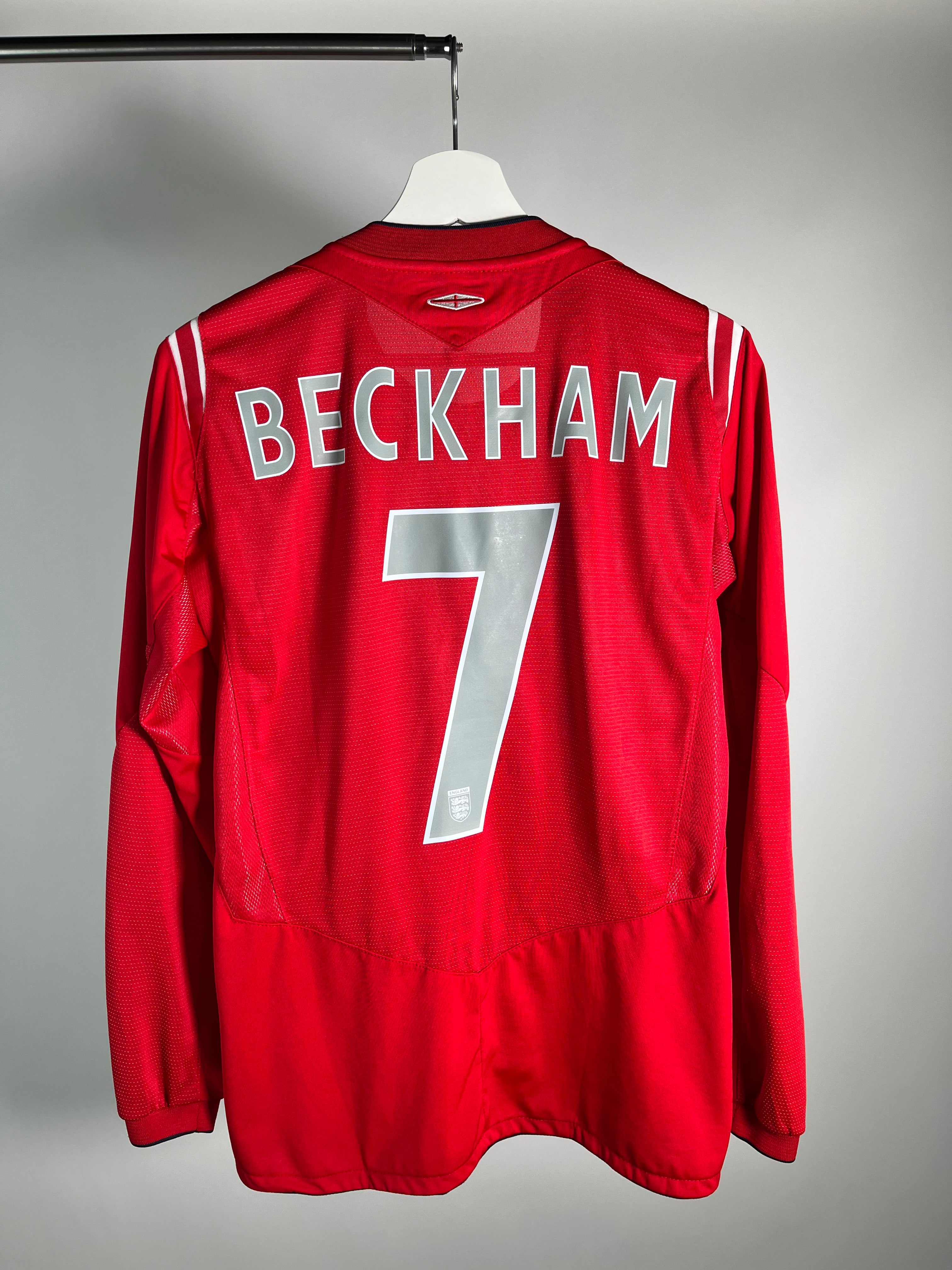 Jersey Inglaterra Visita 2004 2006 Manga Larga David Beckham (S)