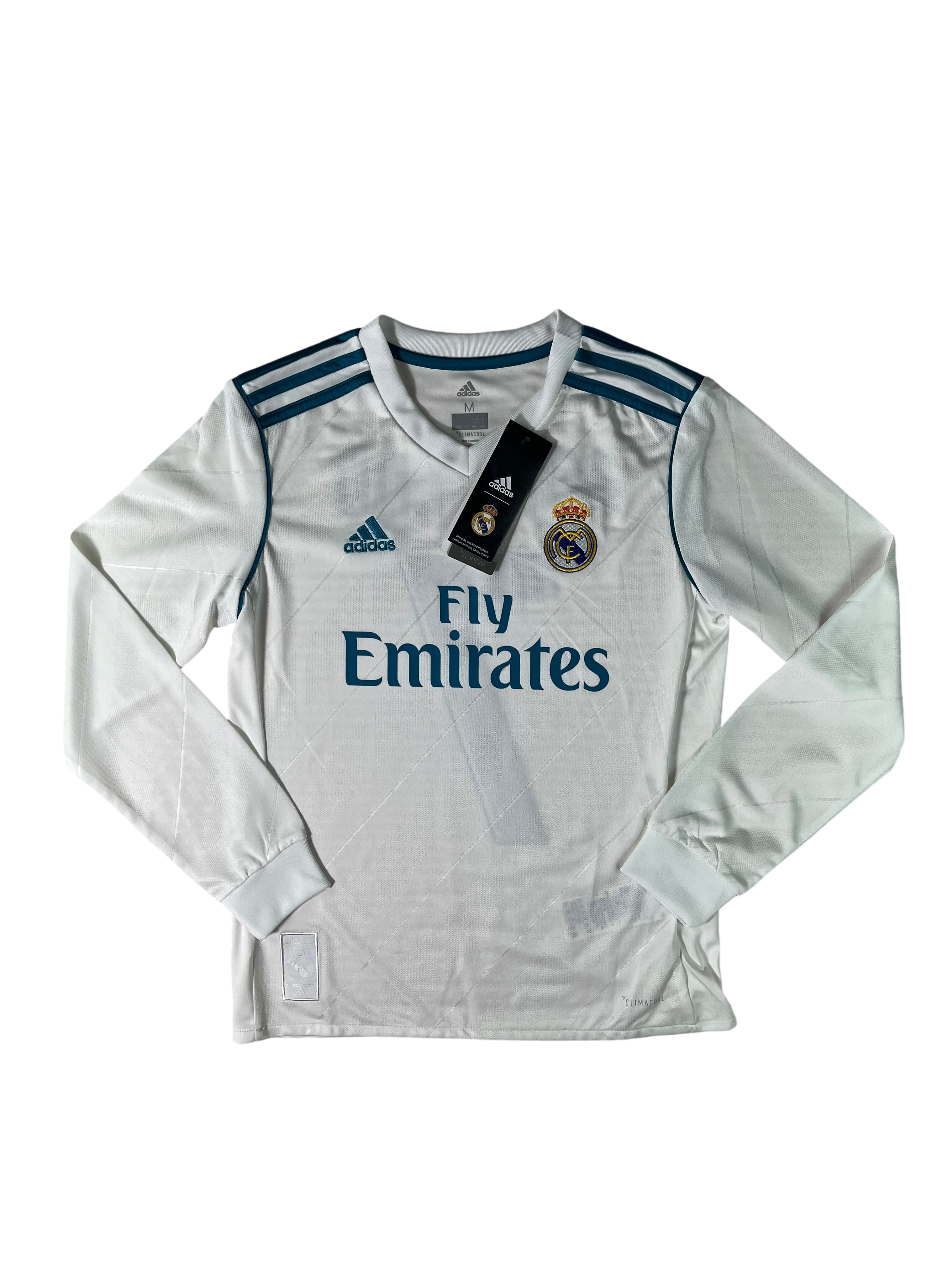 Jersey Real Madrid Local 2017 2018 Manga Larga Cristiano Ronaldo (Múltiples Tallas Niño)