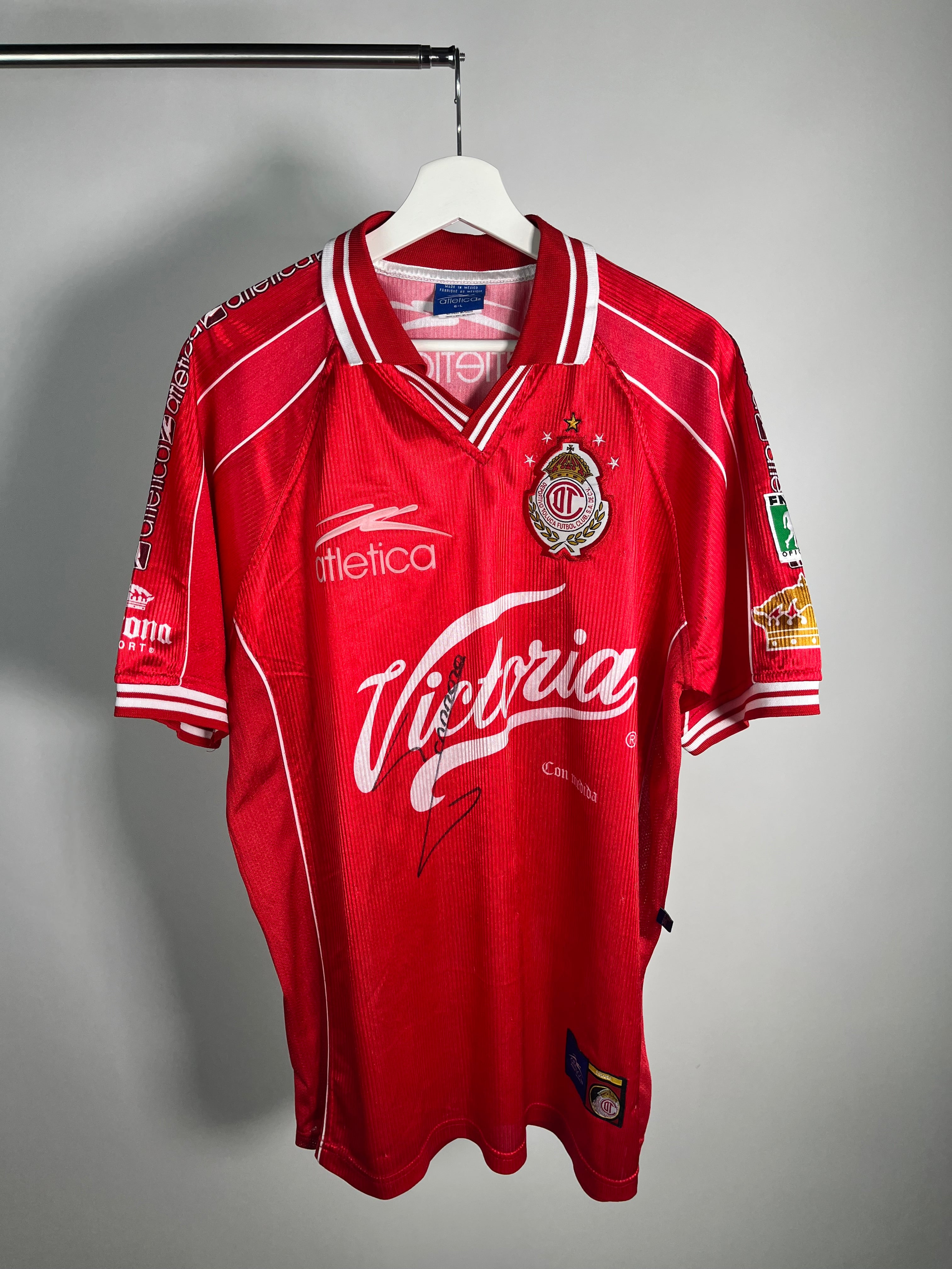 Jersey Toluca Local 1999 2000 Autografiado José Saturnino Cardozo (L)