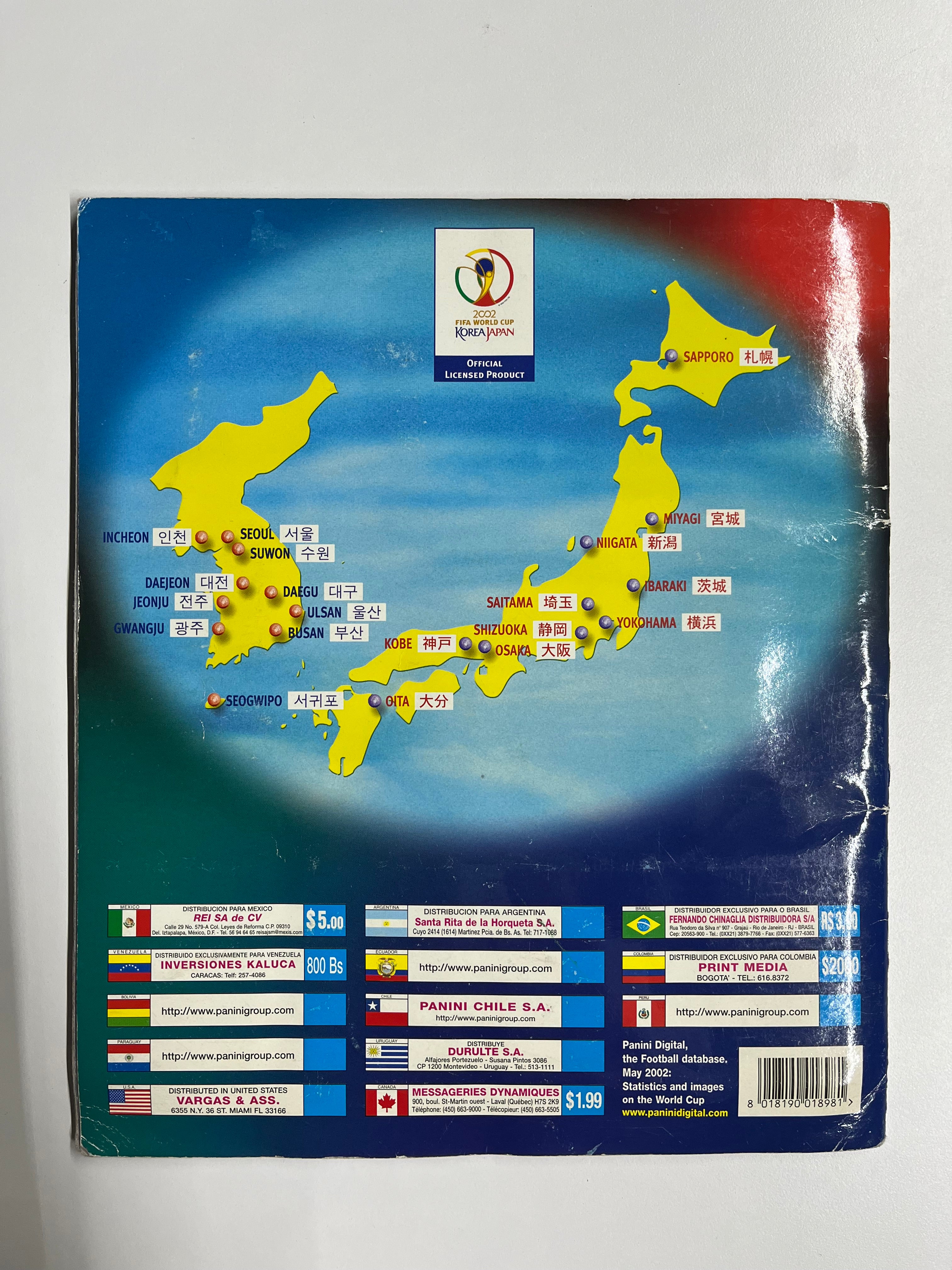 Álbum Panini Mundial Corea Japón 2002