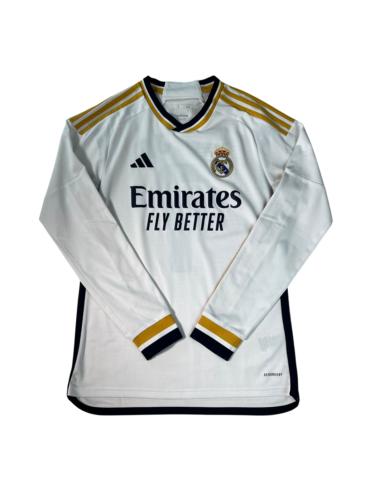 Jersey Real Madrid Local 2023 2024 Manga Larga Vinícius Júnior (S)