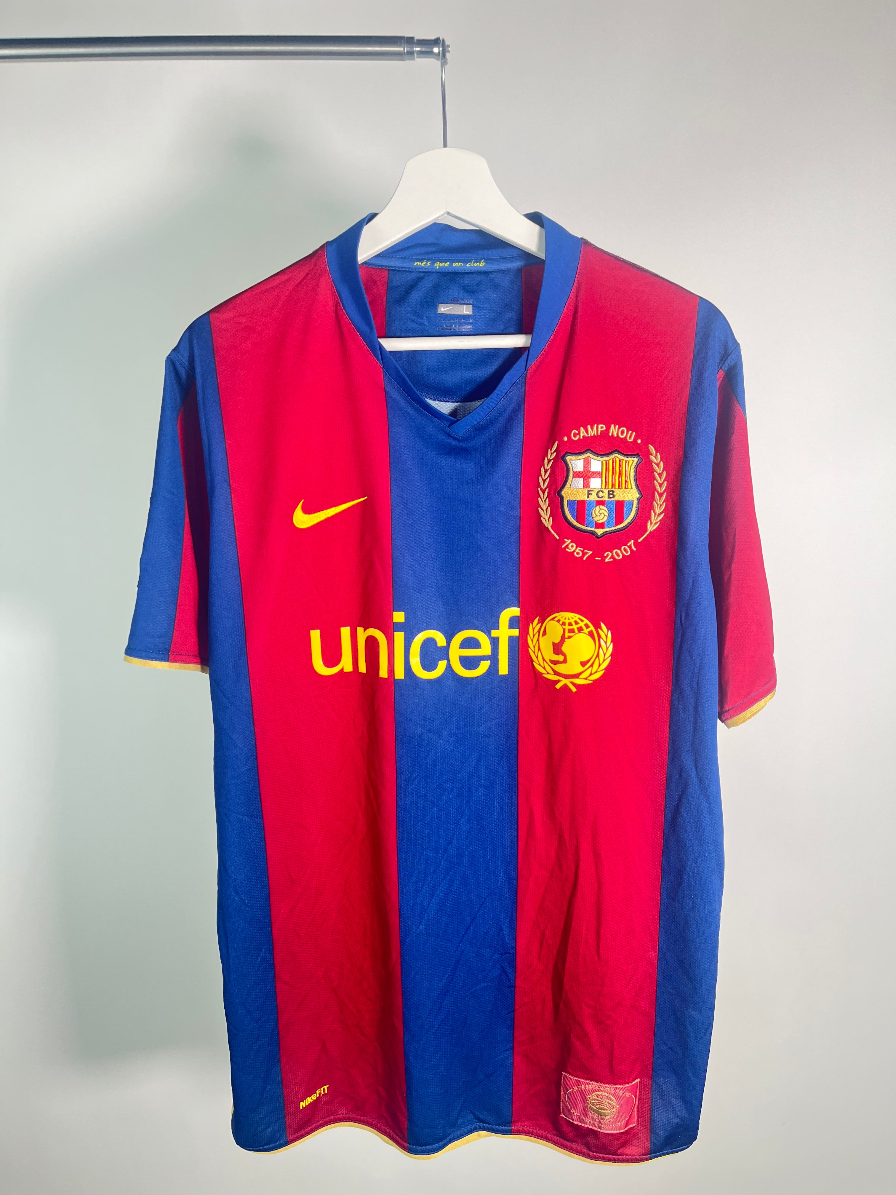 Jersey Barcelona local 2007 2008 Lionel Messi (L)