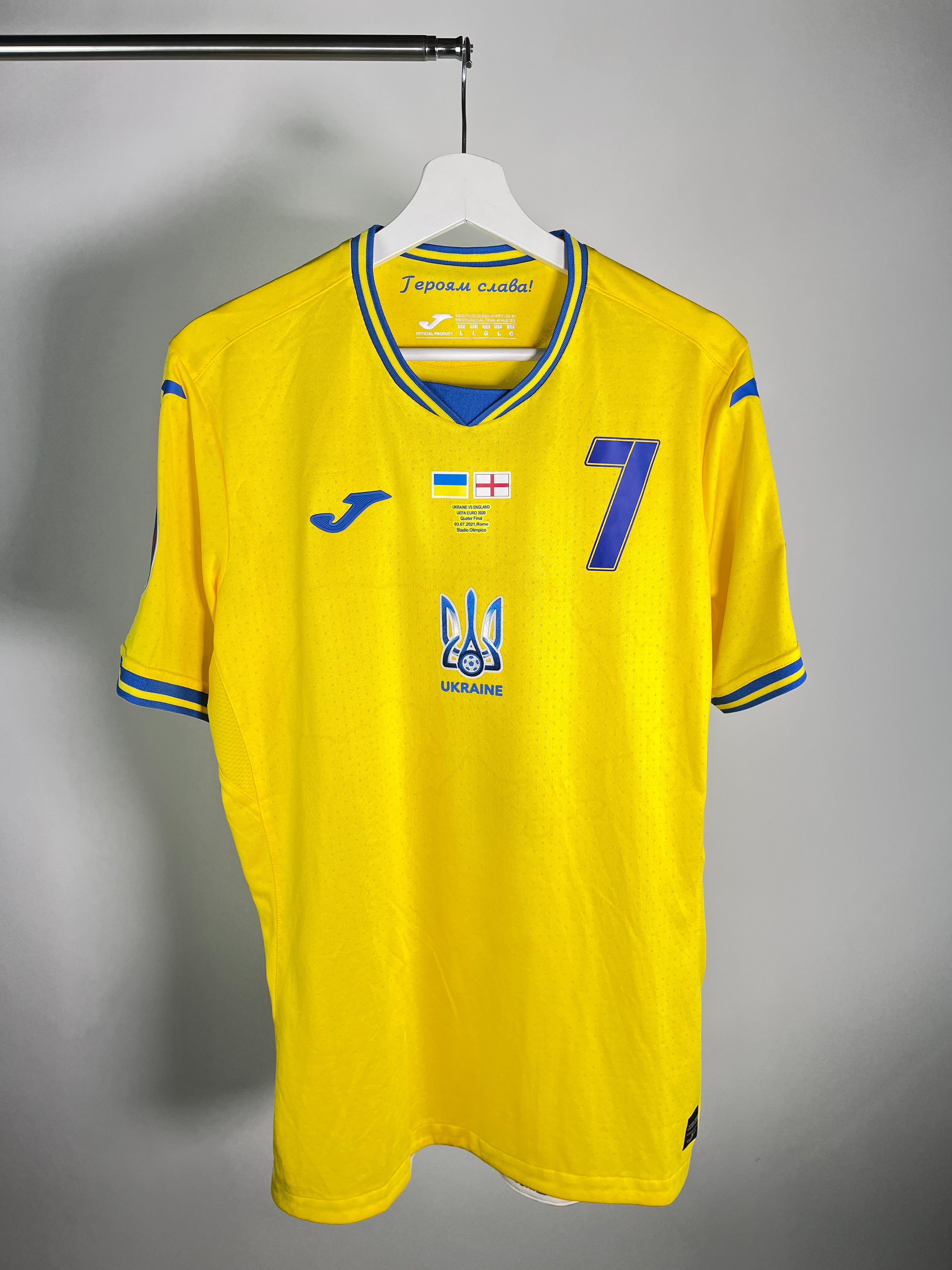 Jersey Ucrania Local 2021 2022 Match Detail vs Inglaterra Andriy Yarmolenko (L)