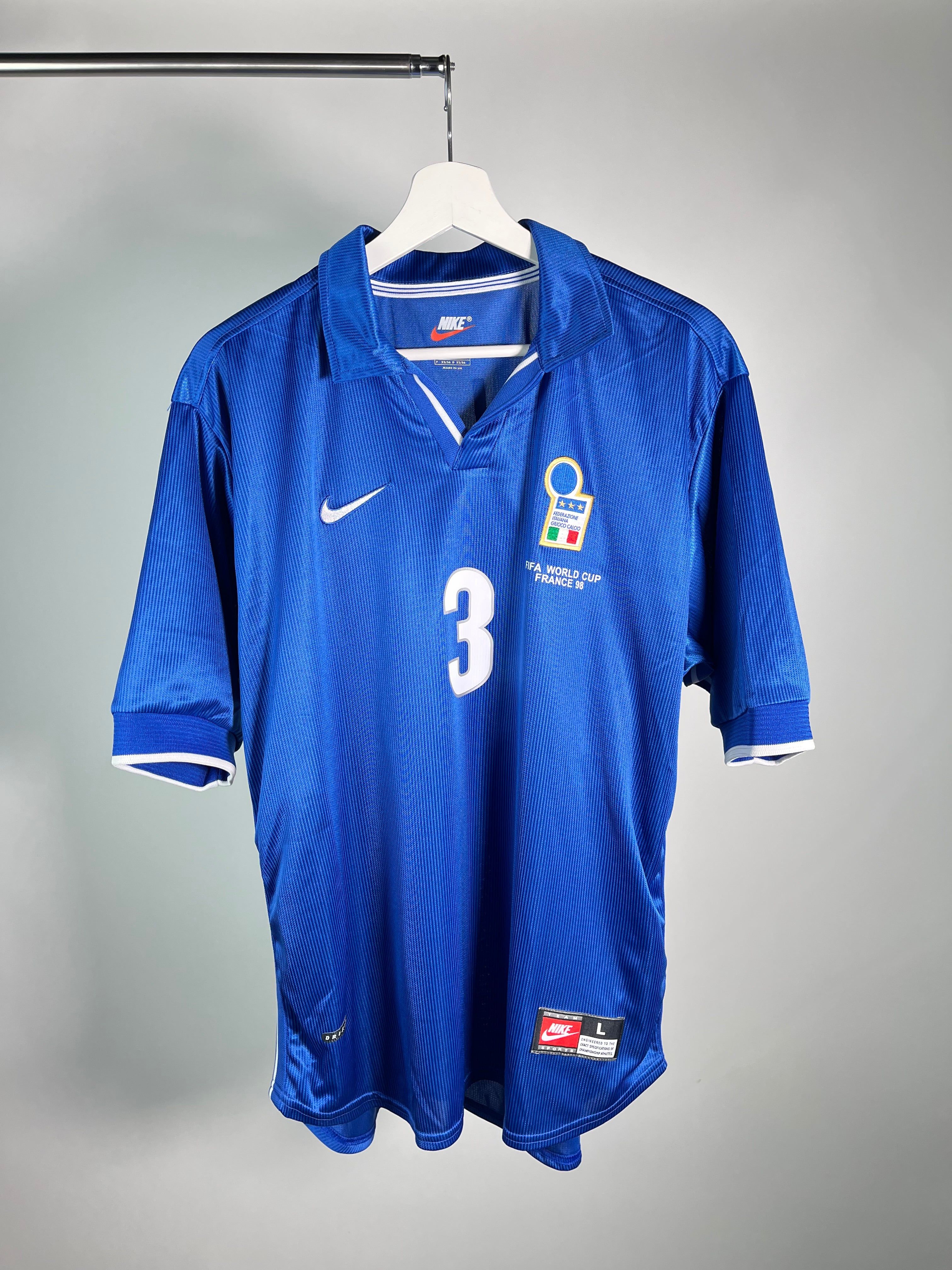 Jersey Italia Local 1998 1999 *Match Detail Mundial* Paolo Maldini (L)