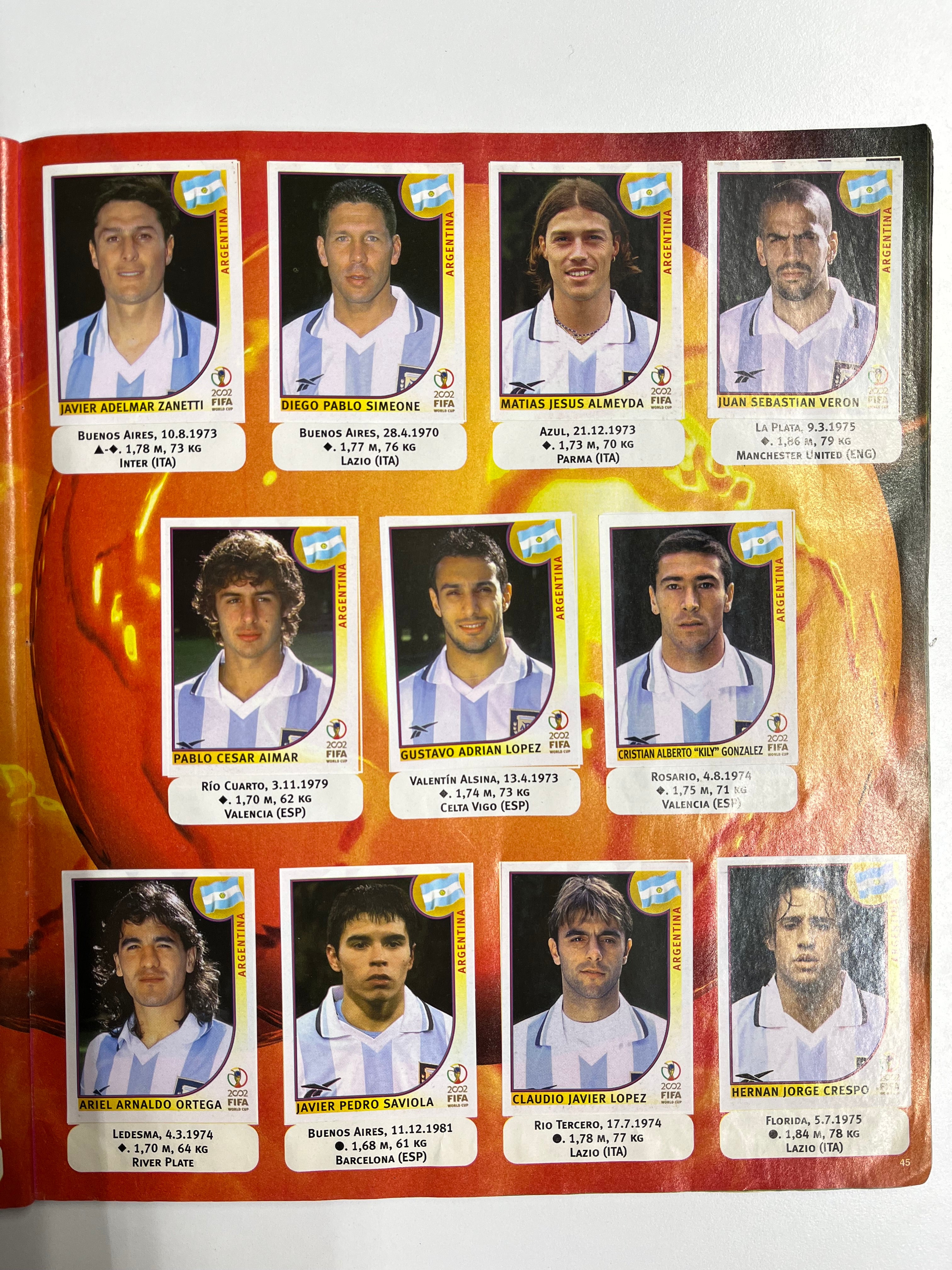 Álbum Panini Mundial Corea Japón 2002