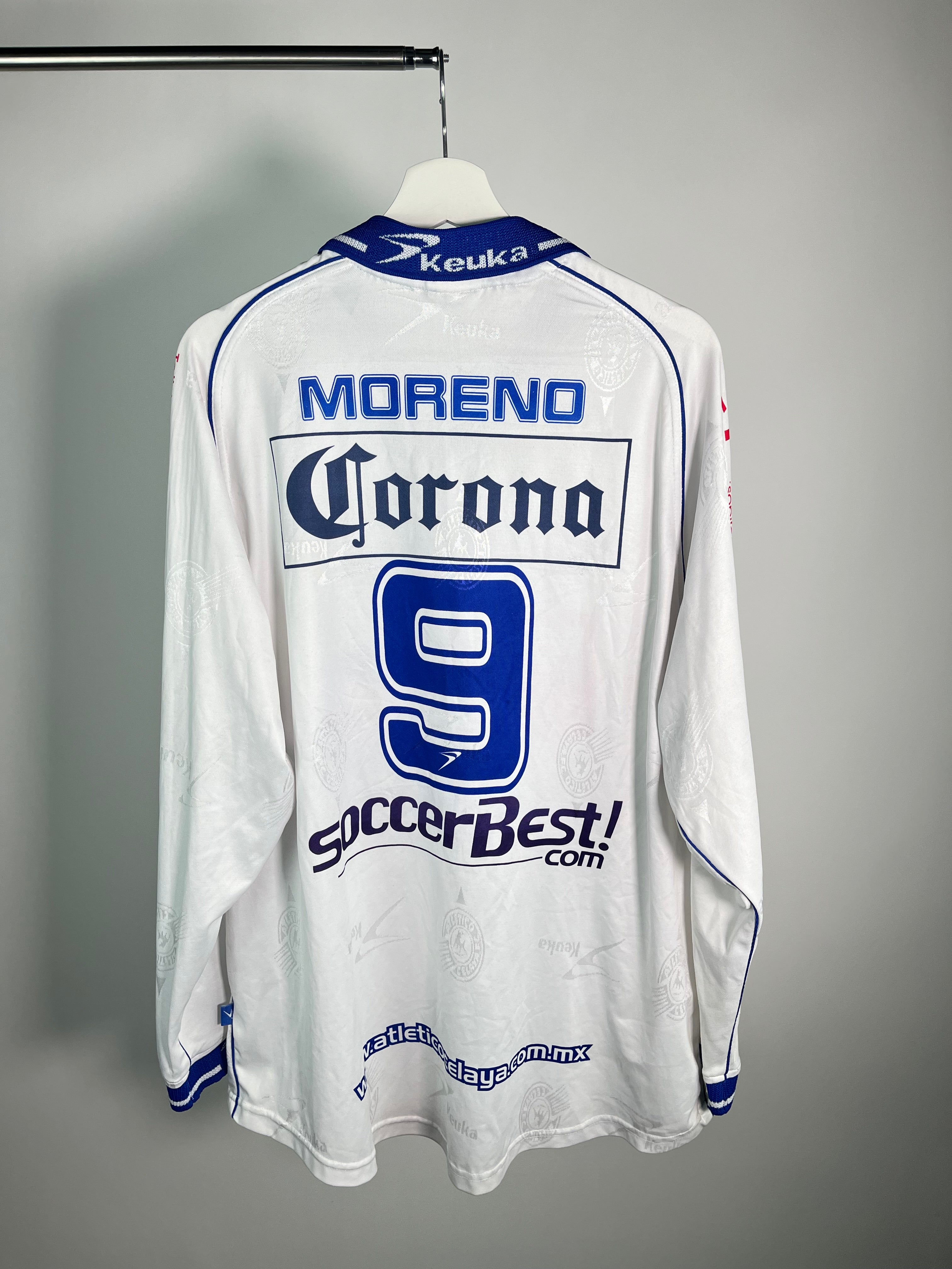 Jersey Celaya Local 2000 2001 Manga Larga Match Worn Autografiado Leonardo Moreno (L)