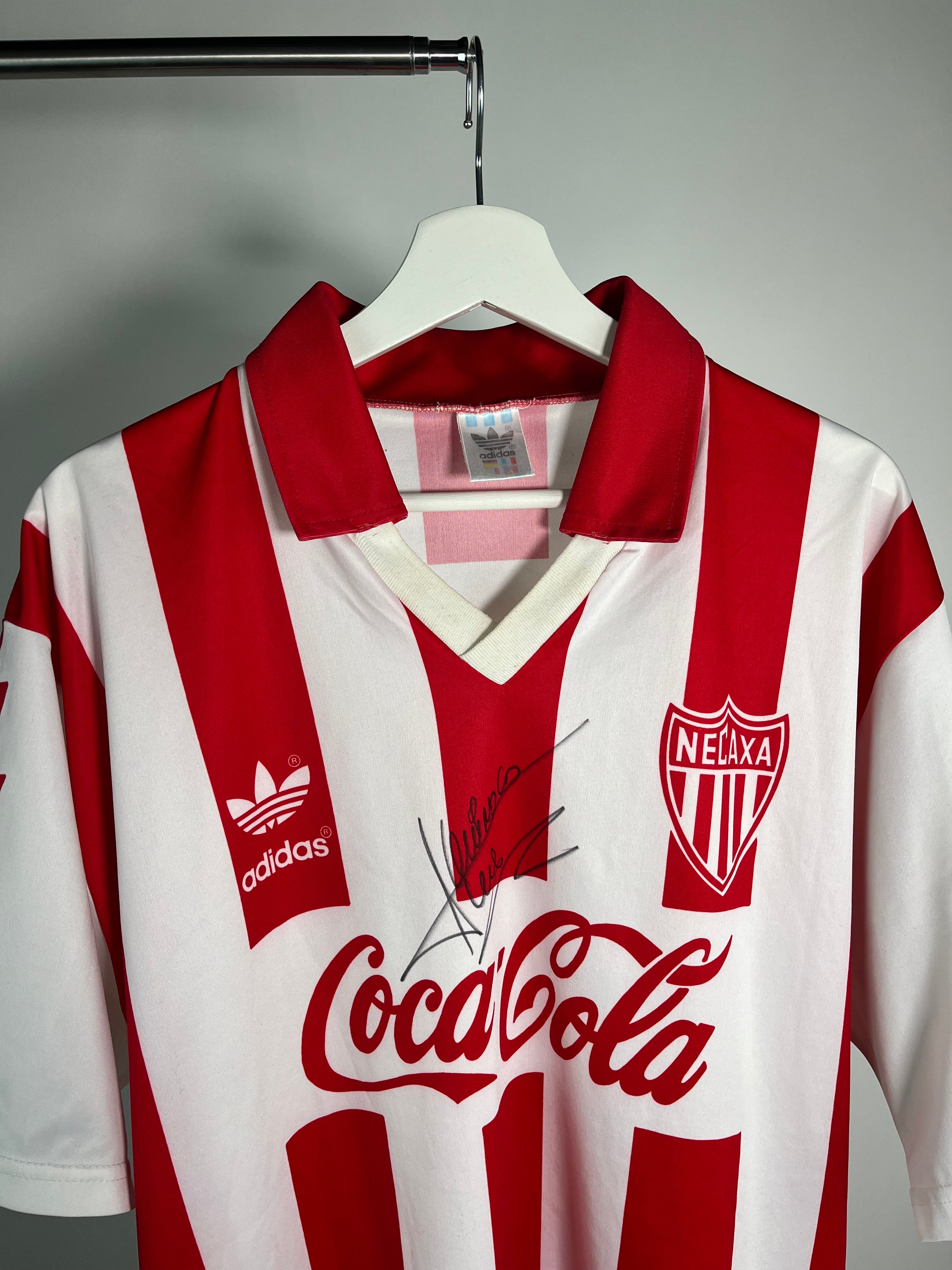 Jersey Necaxa Local 1994 1995 Autografiado Alex Aguinaga (XL)