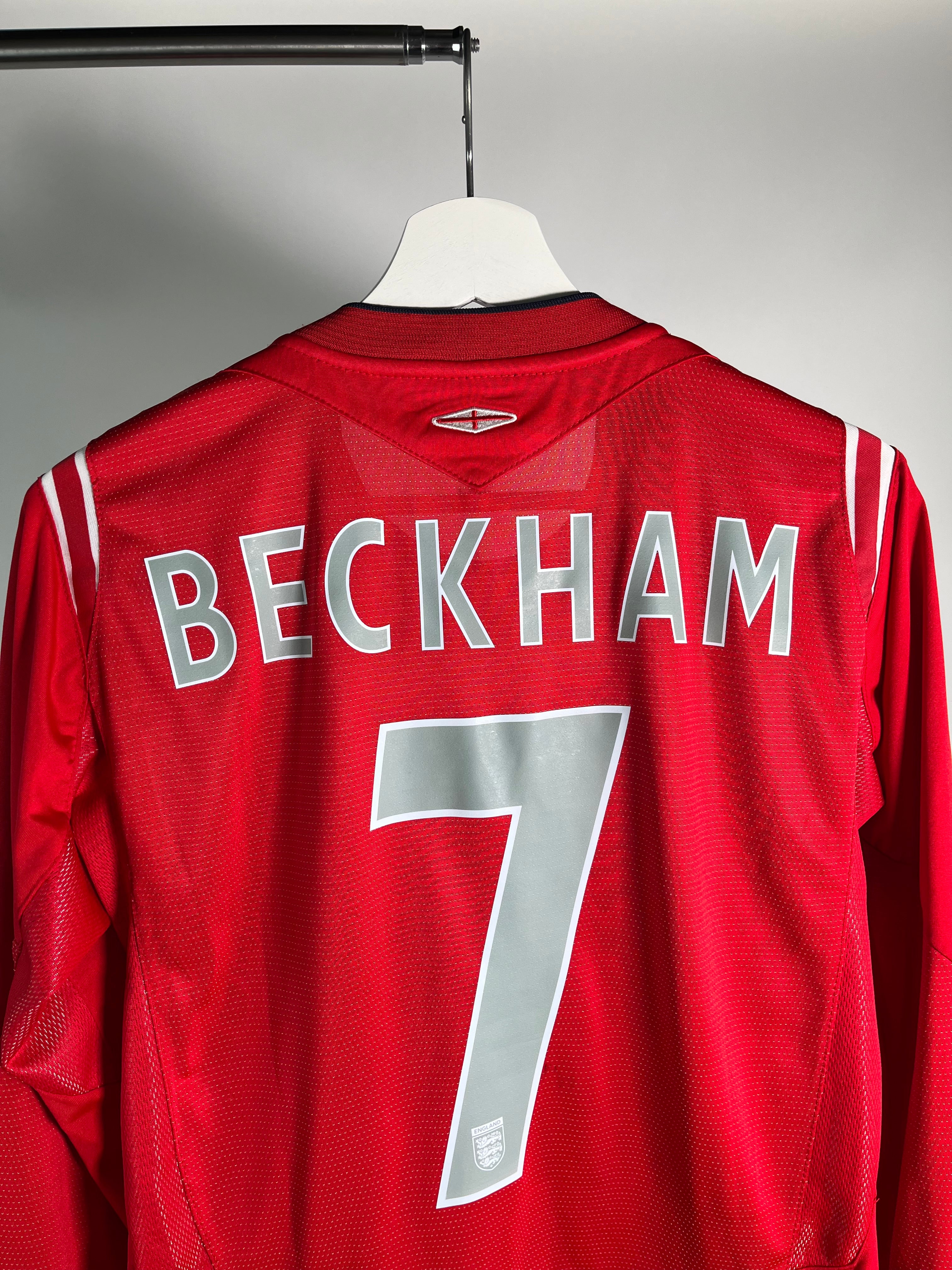 Jersey Inglaterra Visita 2004 2006 Manga Larga David Beckham (S)