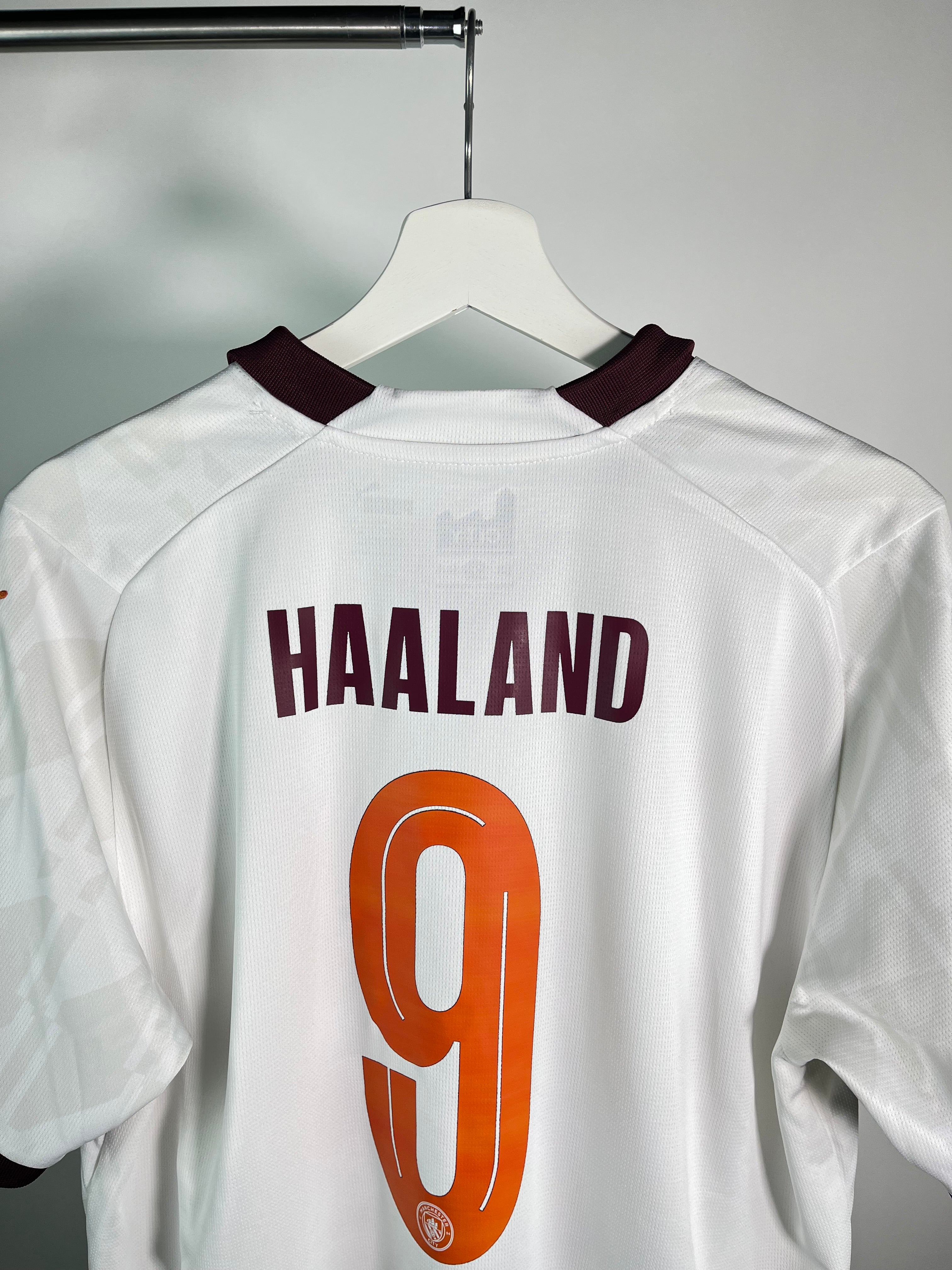 Jersey Manchester City Visita 2023 2024 Erling Braut Haaland (L)