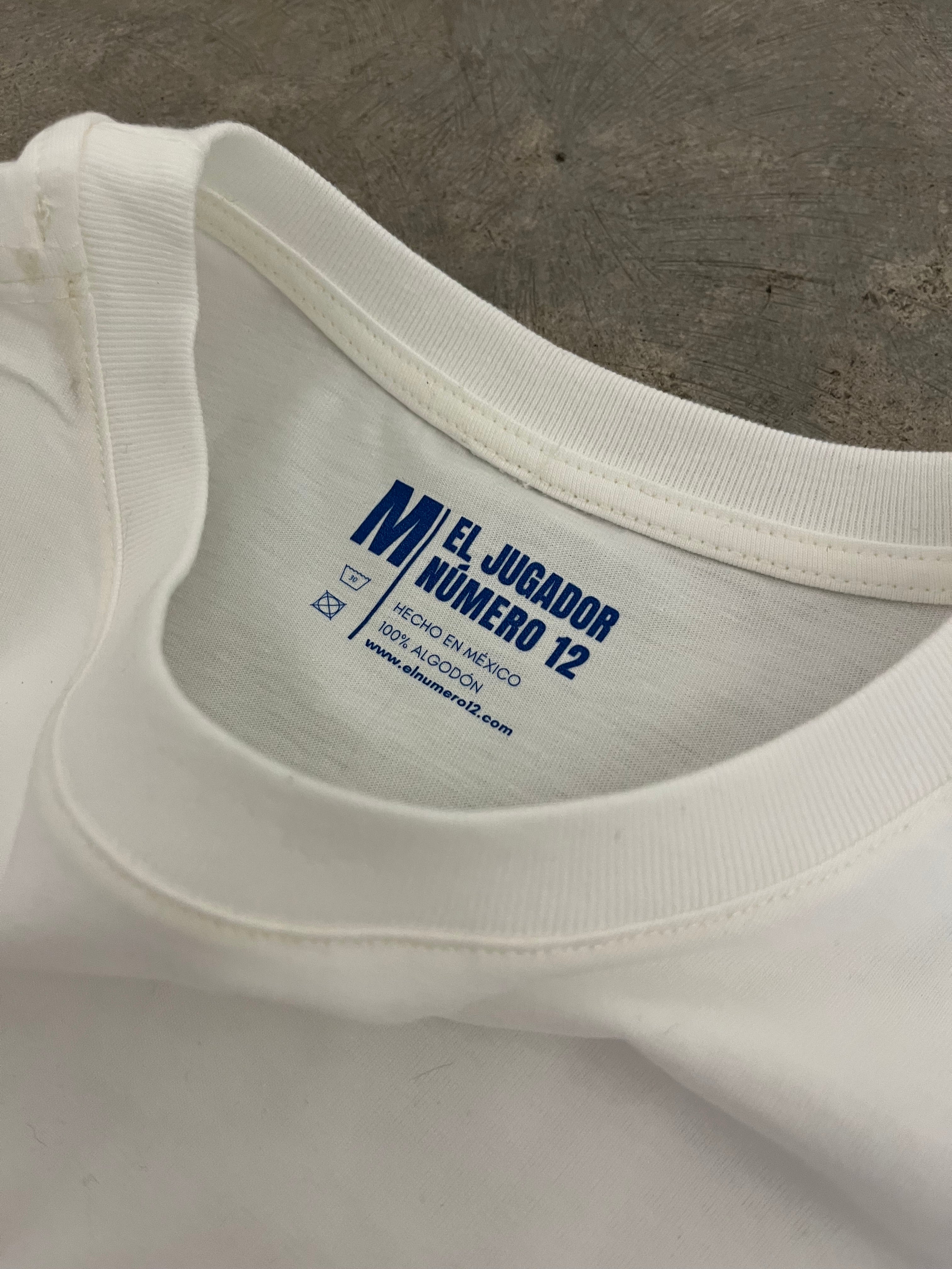 Playera El Jugador Número 12 Blanca (Oversized Fit)