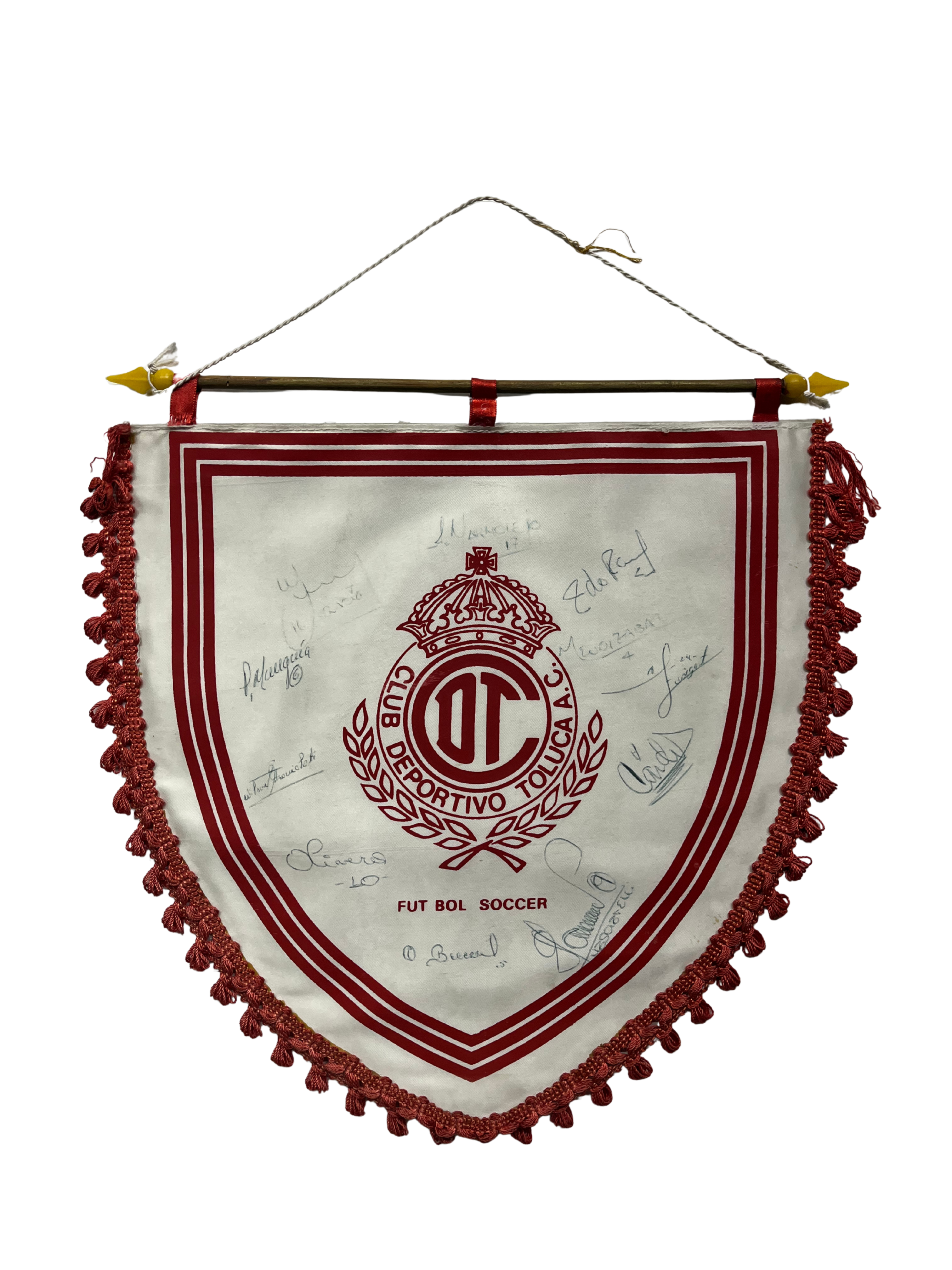 Banderín Toluca 90’s Autografiado