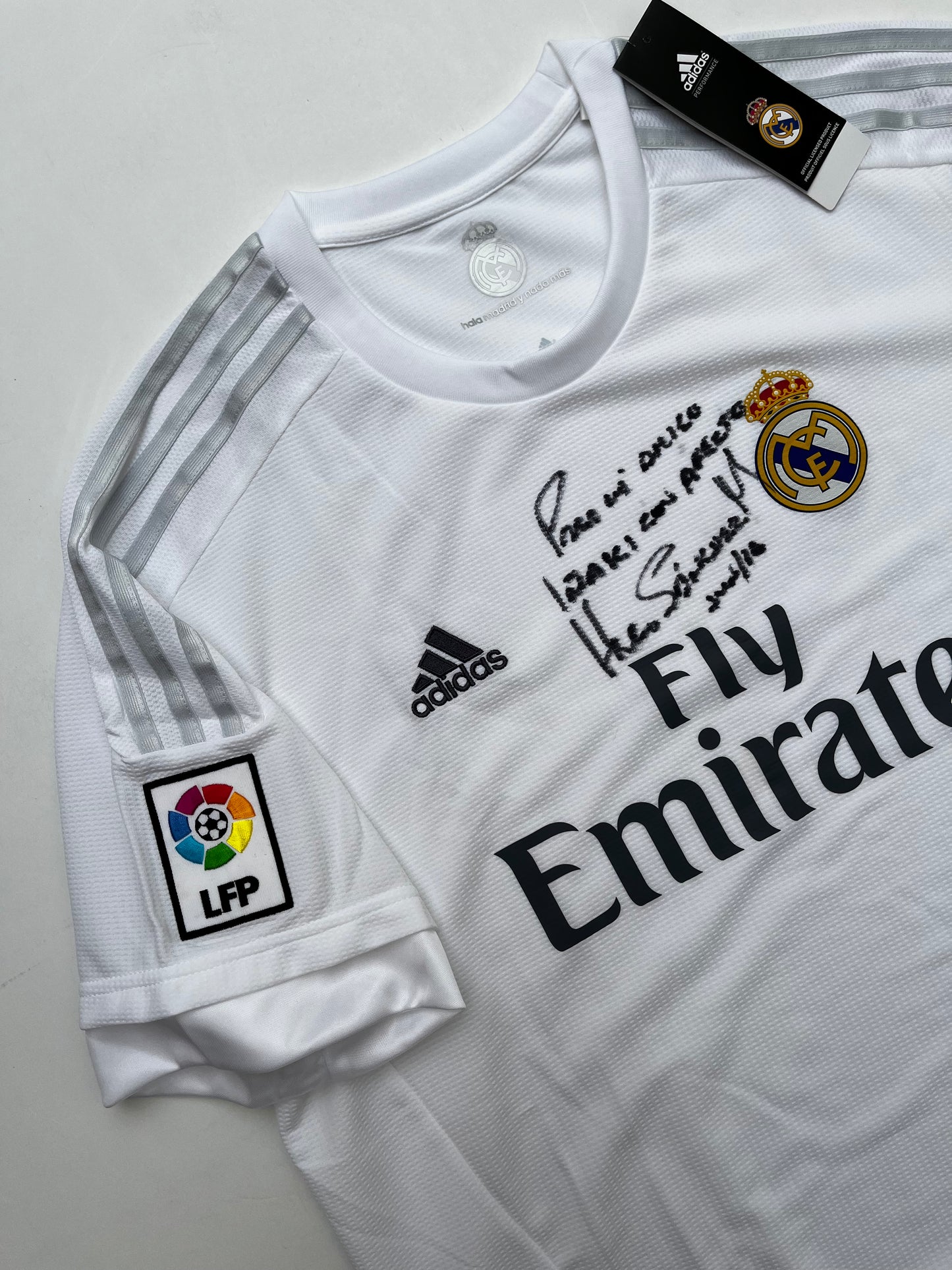 Jersey Real Madrid Local 2015 2016 Autografiada Hugo Sánchez (XL)