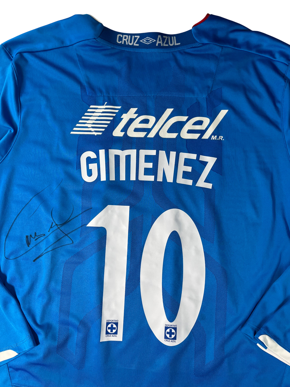 Jersey Cruz Azul Local 2009 2010 Manga Larga Autografiada Christian "Chaco" Giménez (XL)