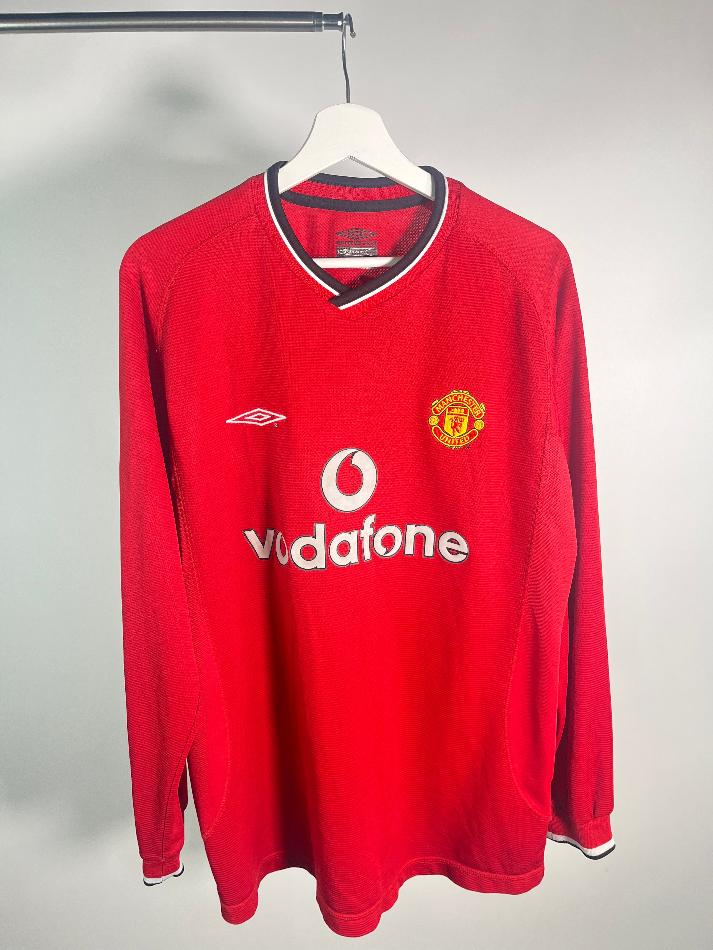 Jersey Manchester United Local 2000 2001 Manga Larga David Beckham (L)