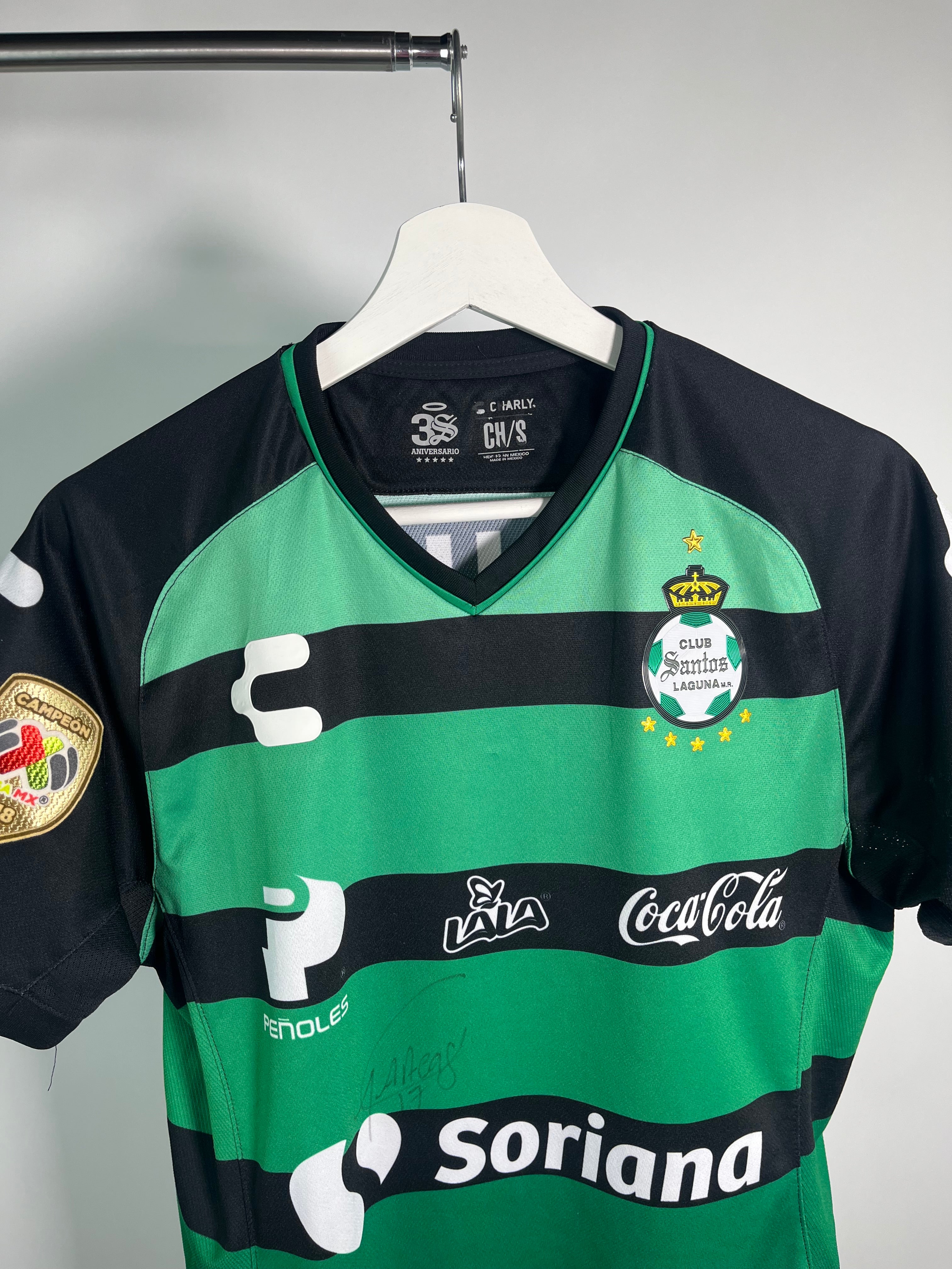 Jersey Santos Laguna Visita 2018 2019 Utilería Autografiado Gerardo Arteaga (S)