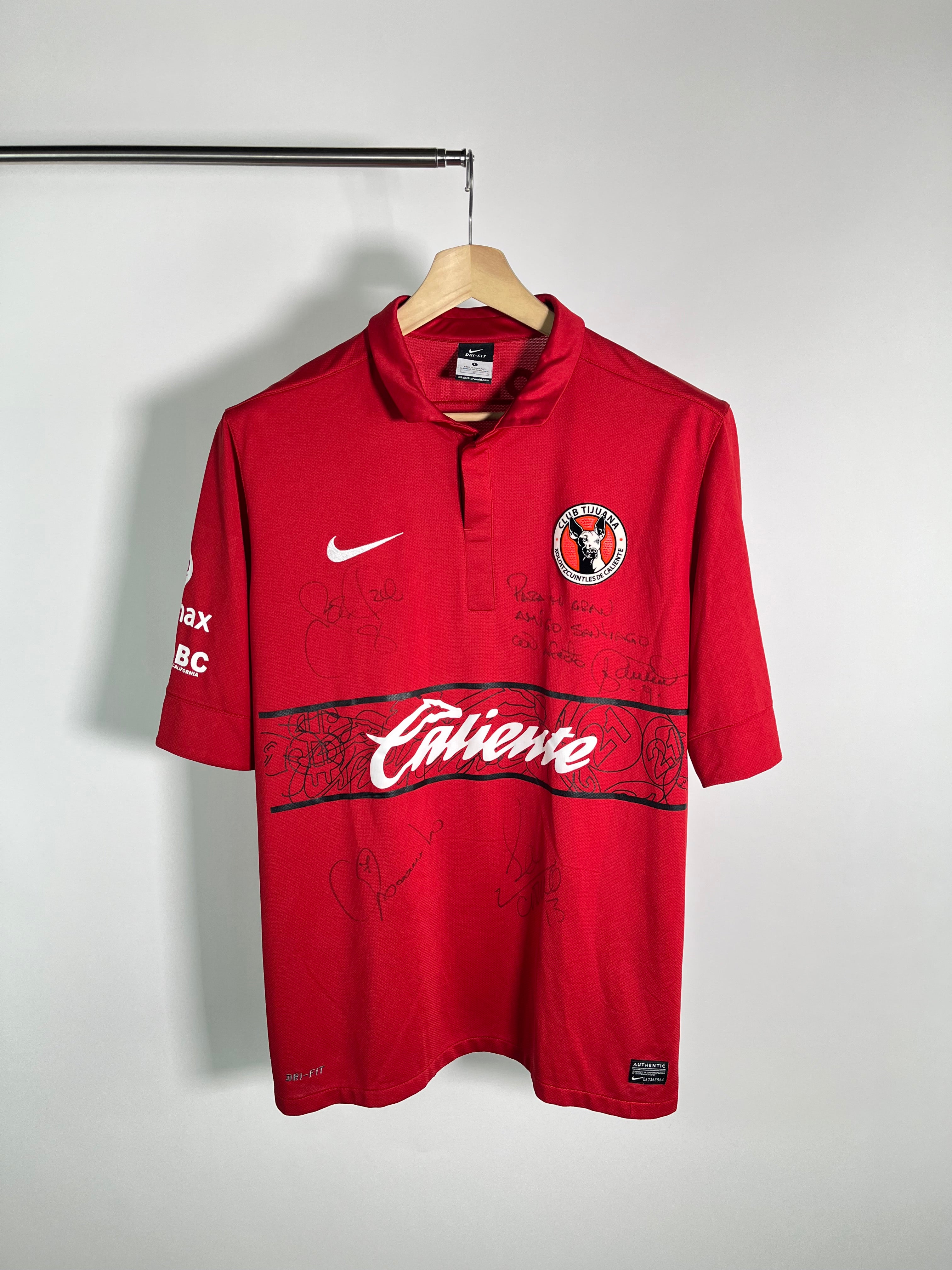Jersey Xolos Local 2013 2014 Match Worn Autografiado Alfredo Moreno (L)