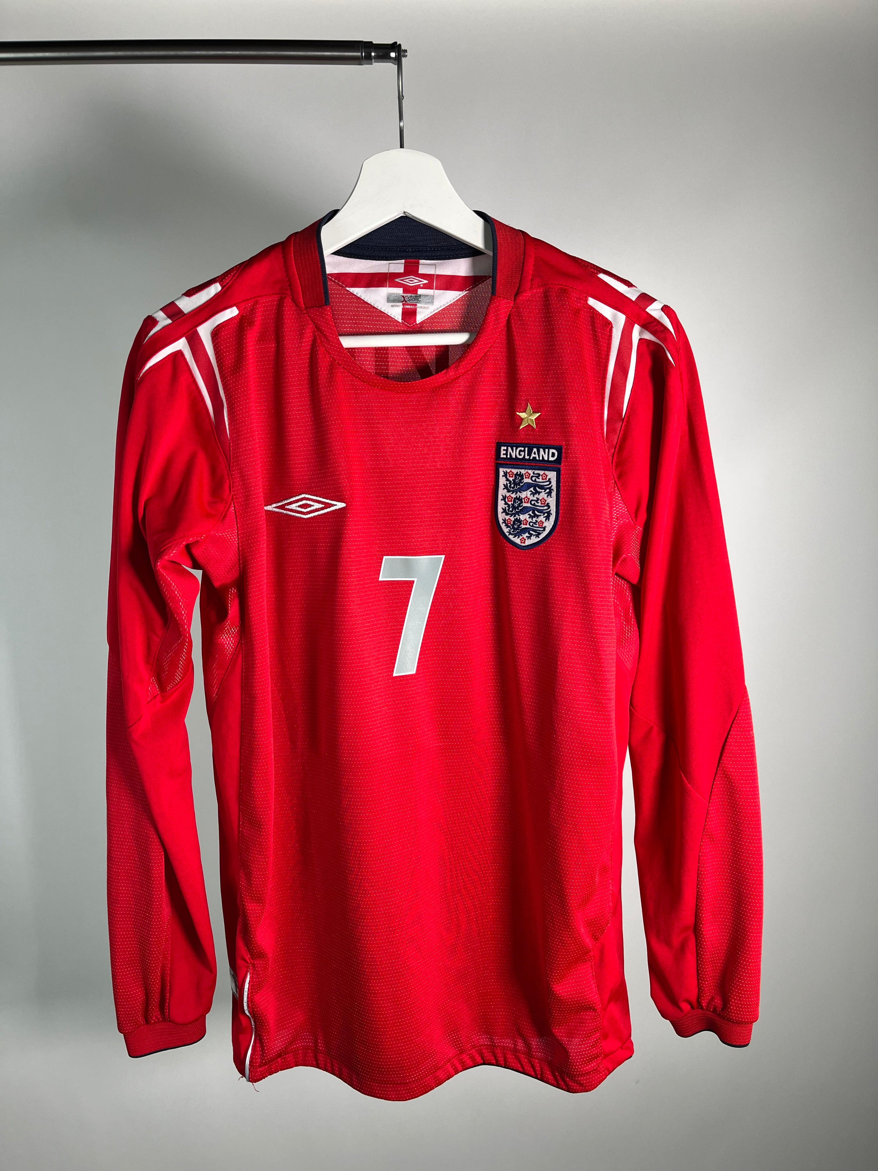 Jersey Inglaterra Visita 2004 2006 Manga Larga David Beckham (S)