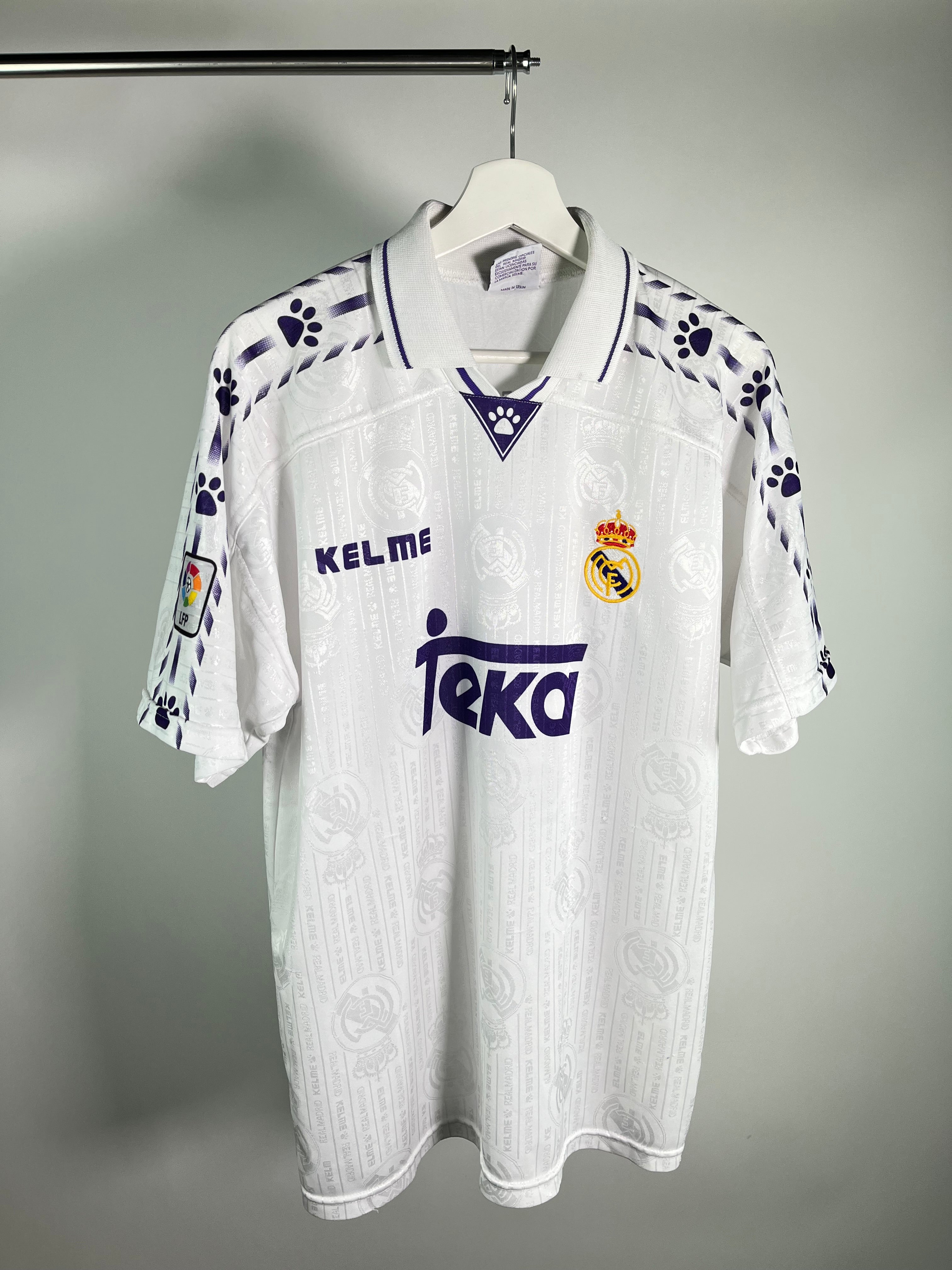 Jersey Real Madrid Local 1995 1996 Autografiado Por Hugo Sánchez (M)