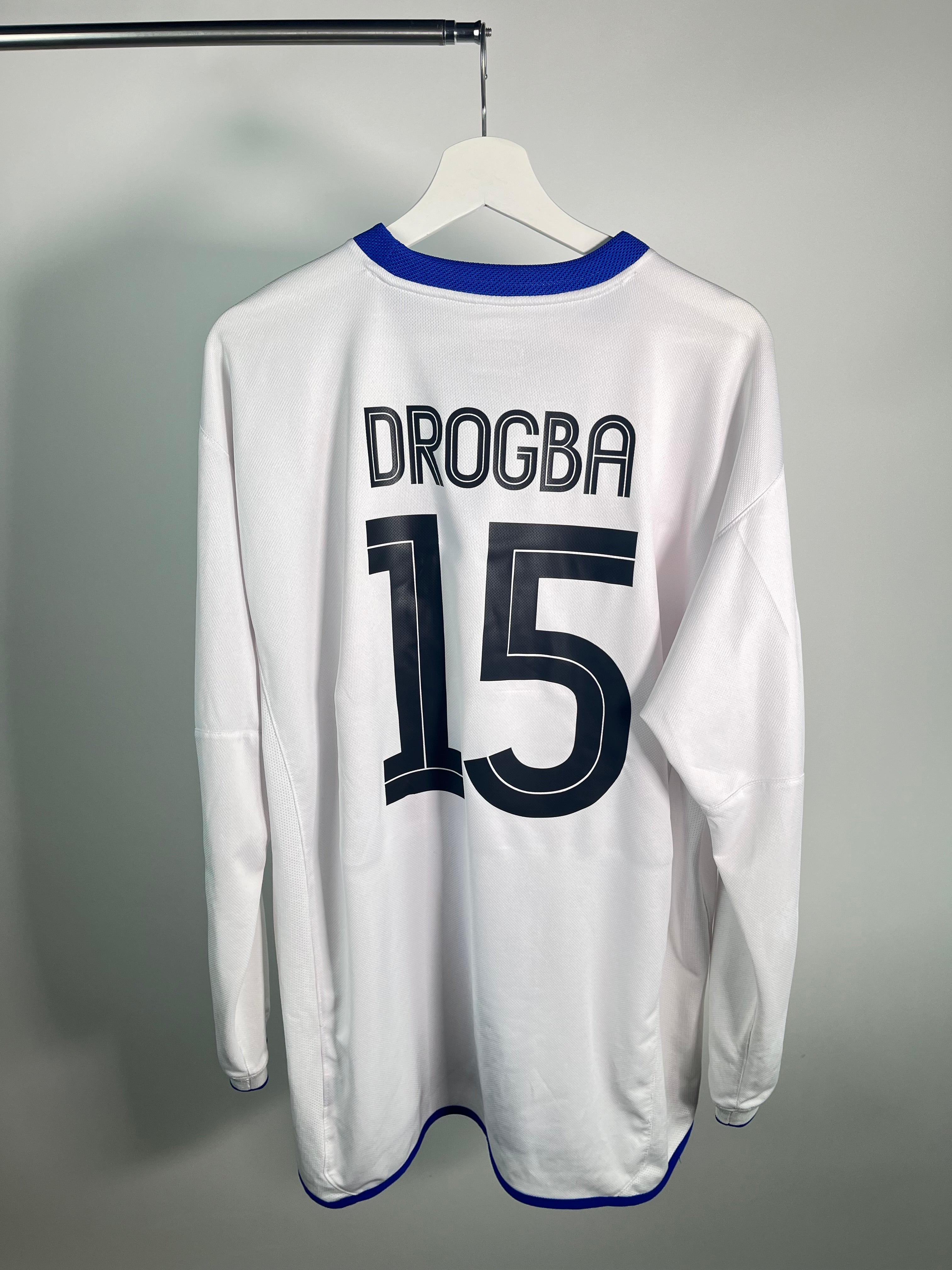Jersey Chelsea Visita 2003 2005 Manga Larga Didier Drogba (XL)