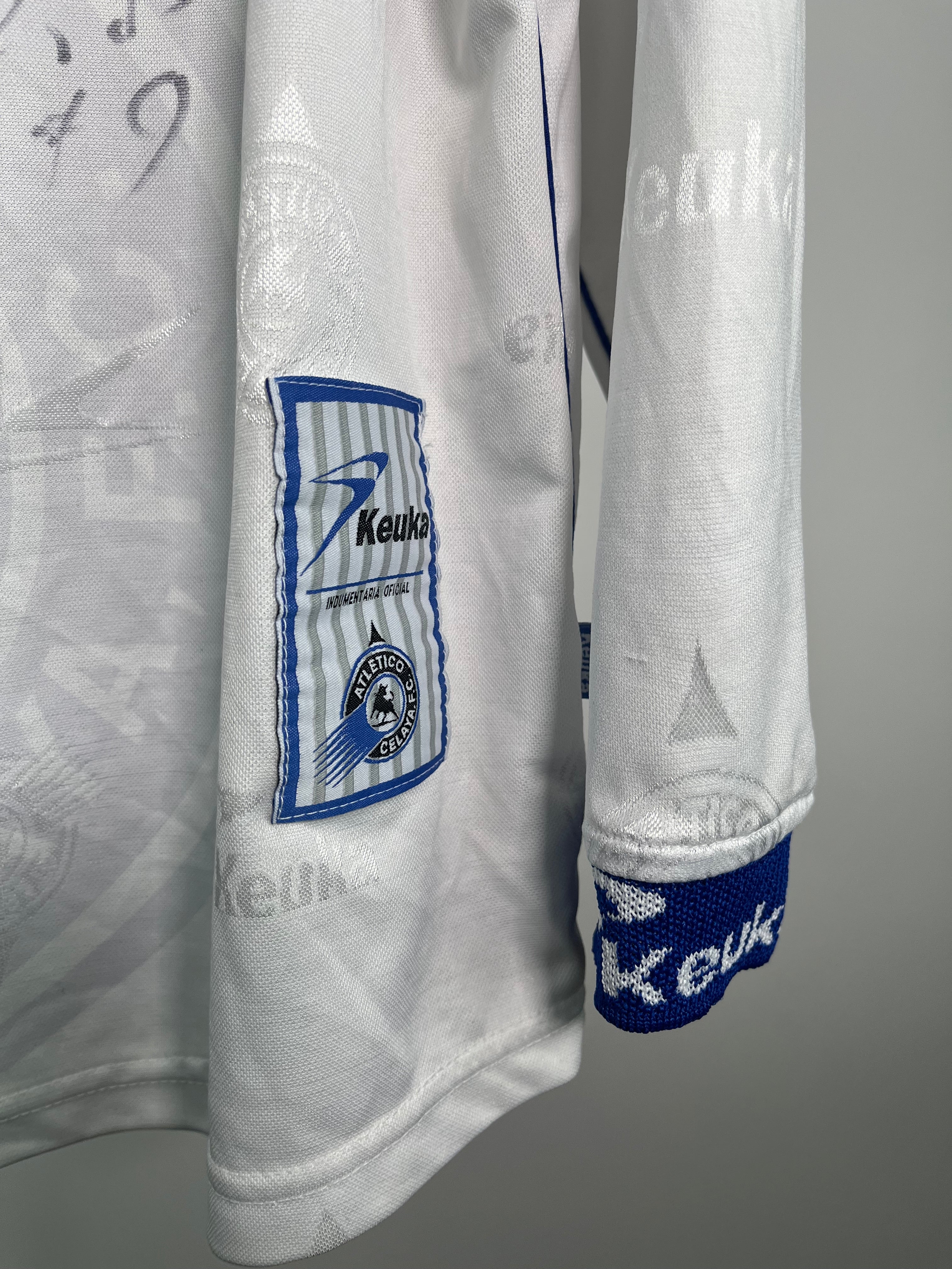 Jersey Celaya Local 2000 2001 Manga Larga Match Worn Autografiado Leonardo Moreno (L)