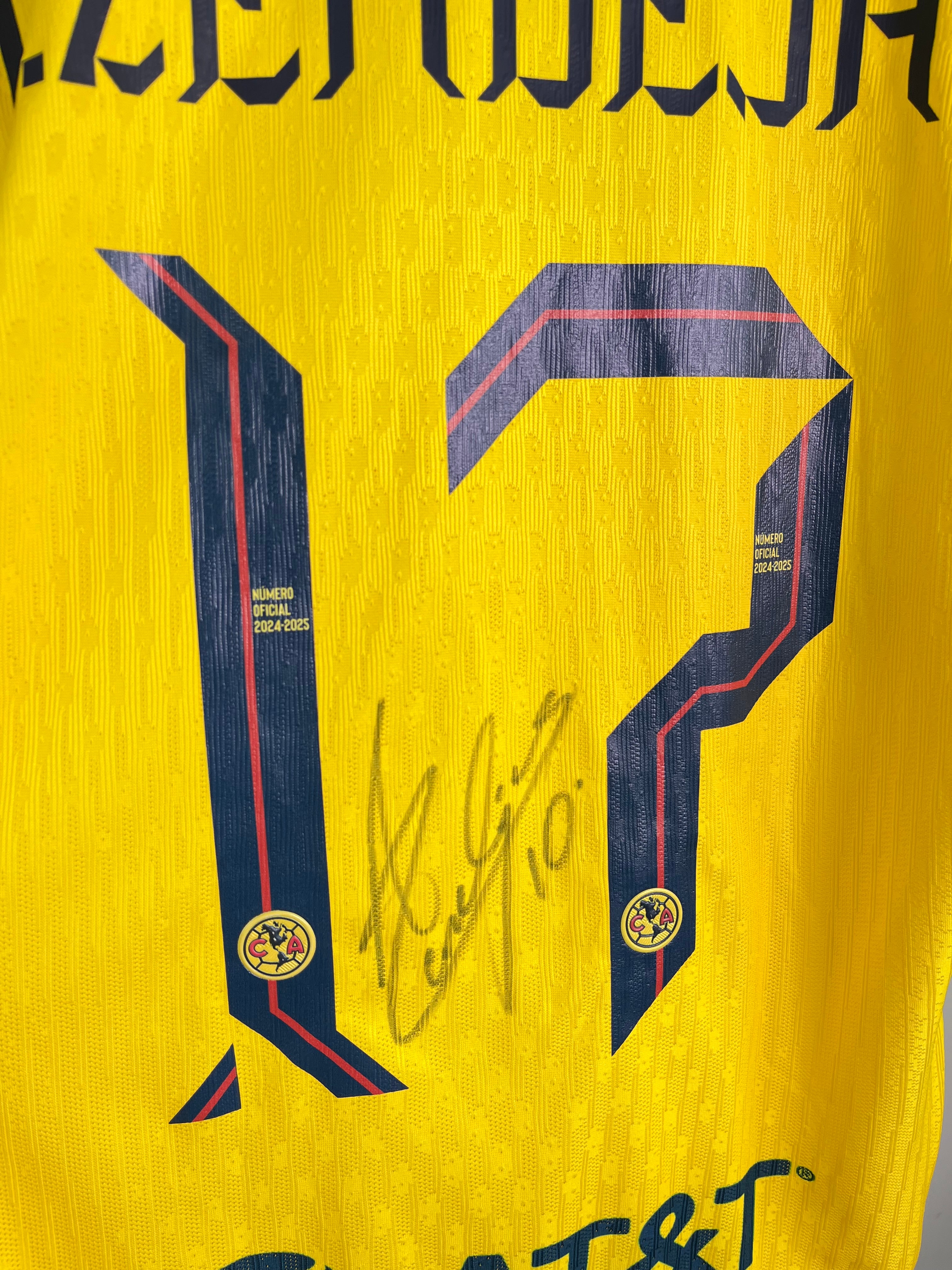 Jersey Club América Local 2024 2025 Match Worn Autografiada Alejandro Zendejas (M)