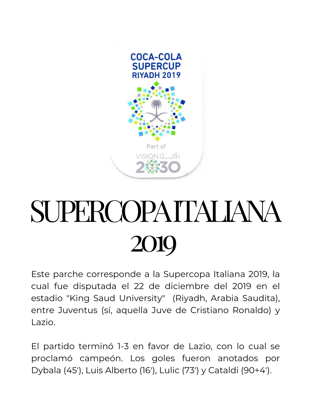 2019 Italian Super Cup Patch