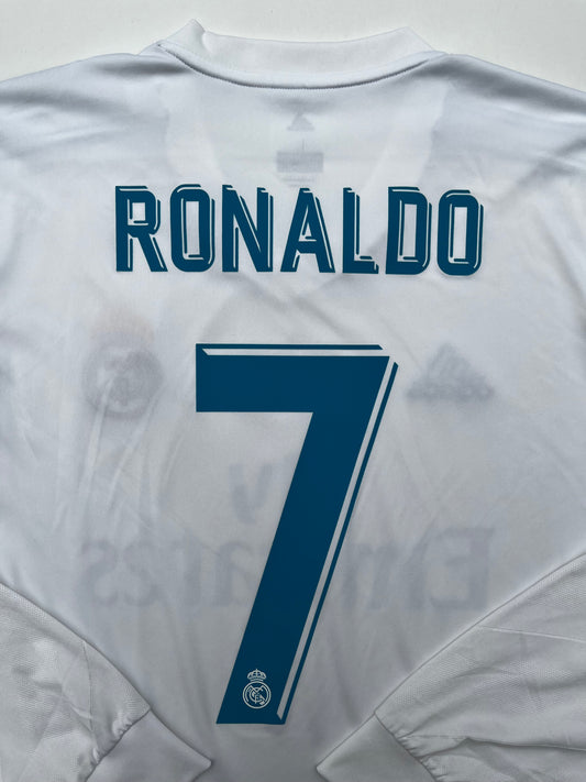 Jersey Real Madrid Local 2017 2018 Manga Larga Cristiano Ronaldo (L)