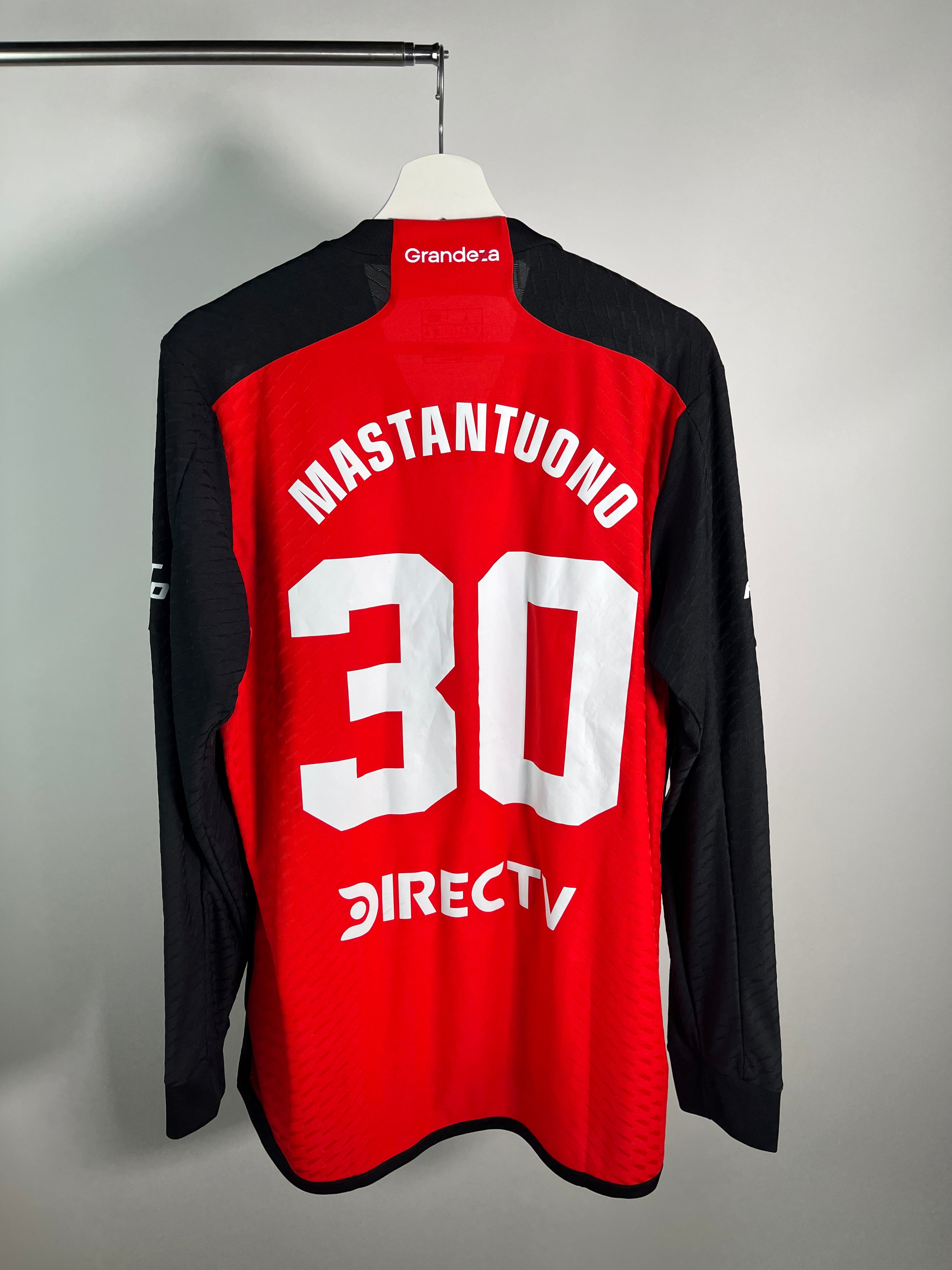 Jersey River Plate Visita 2024 2025 Versión Jugador Manga Larga Franco Mastantuono (L)