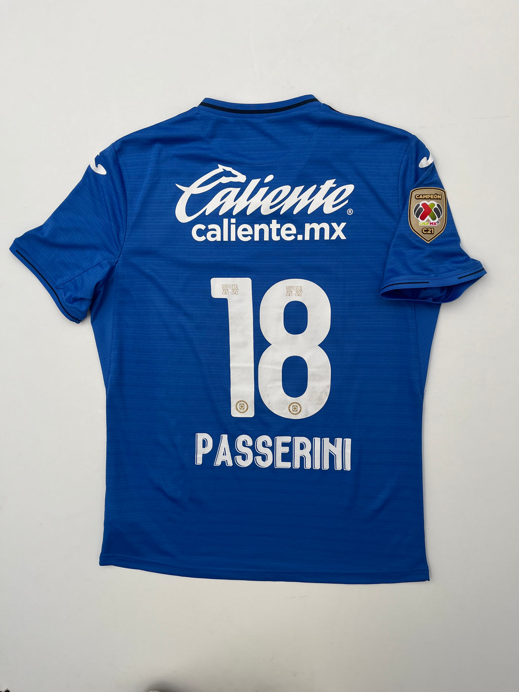 Jersey Cruz Azul Local 2021 2022 Match Worn Lucas Passerini (L)