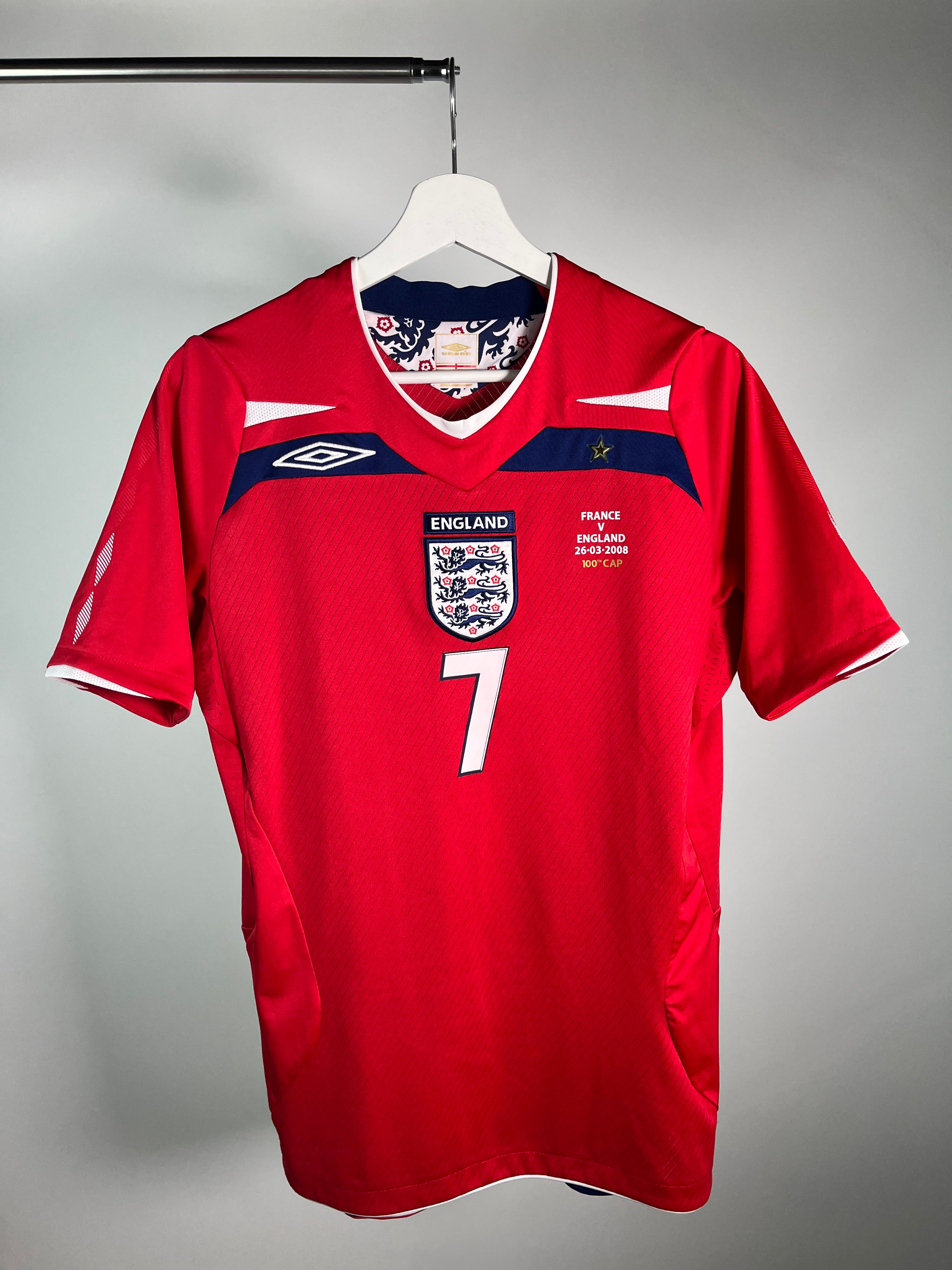 Jersey Inglaterra Visita 2008 2010 *Match Detail vs Francia* David Beckham (S)