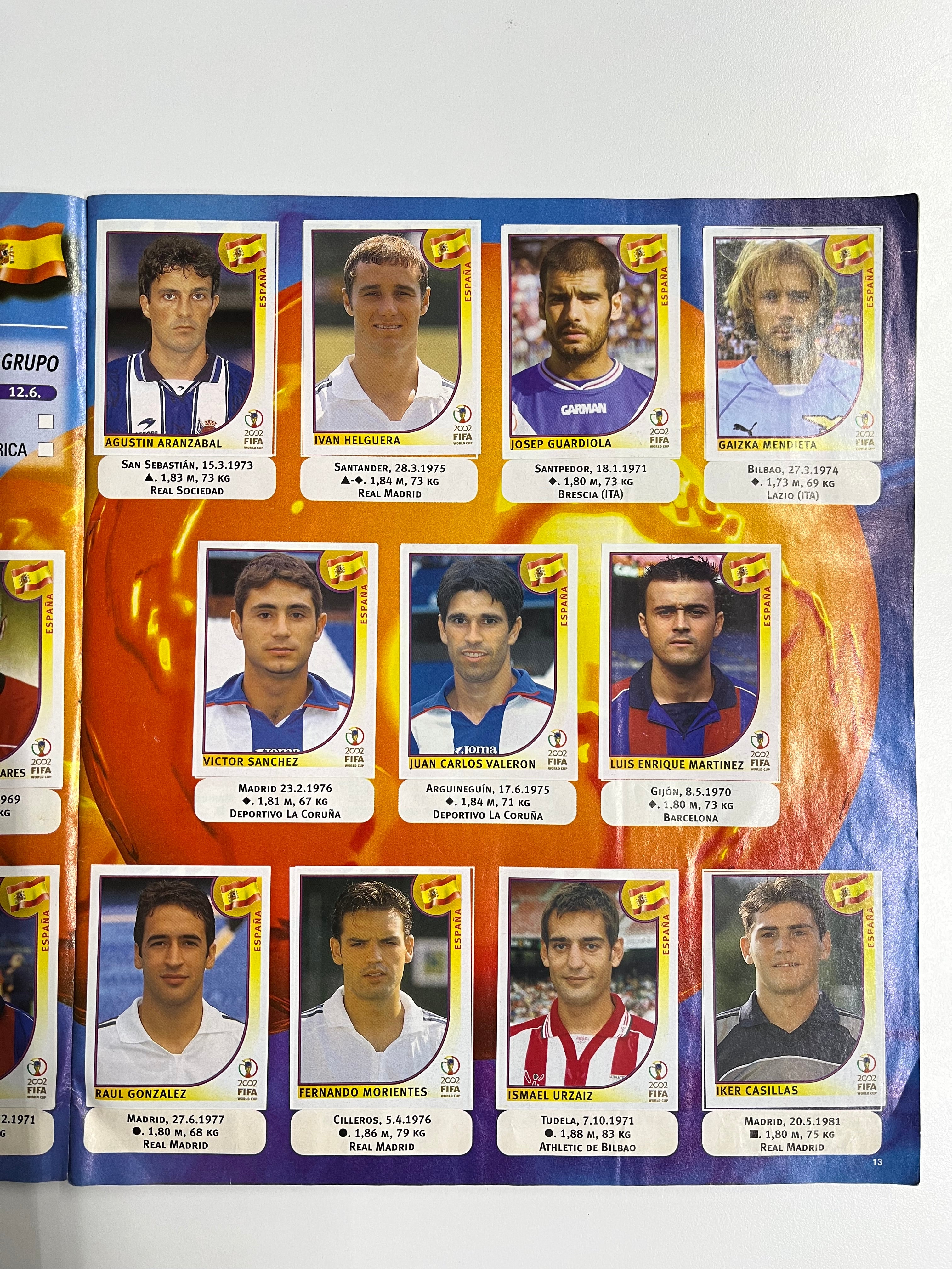 Álbum Panini Mundial Corea Japón 2002