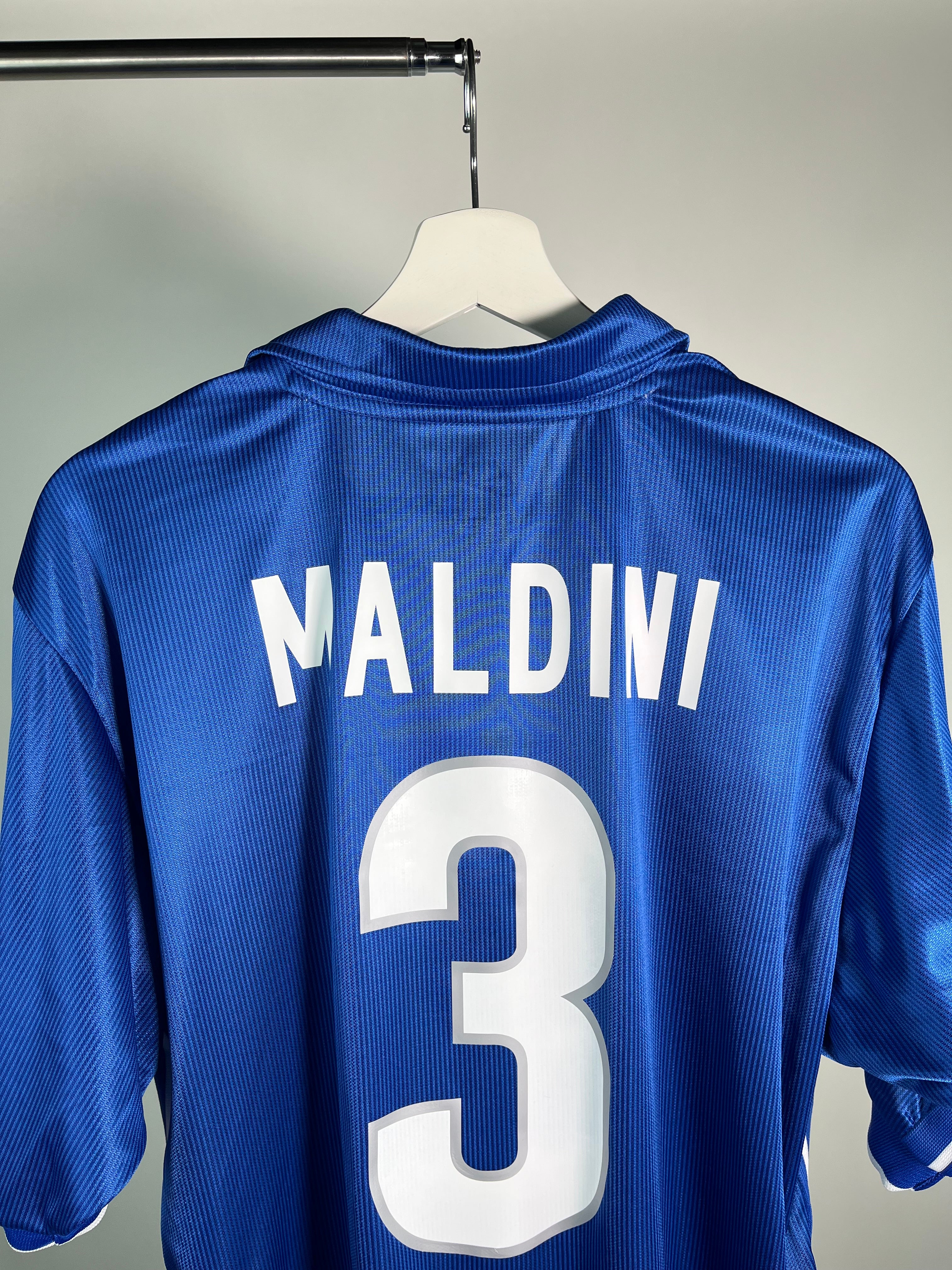 Jersey Italia Local 1998 1999 *Match Detail Mundial* Paolo Maldini (L)