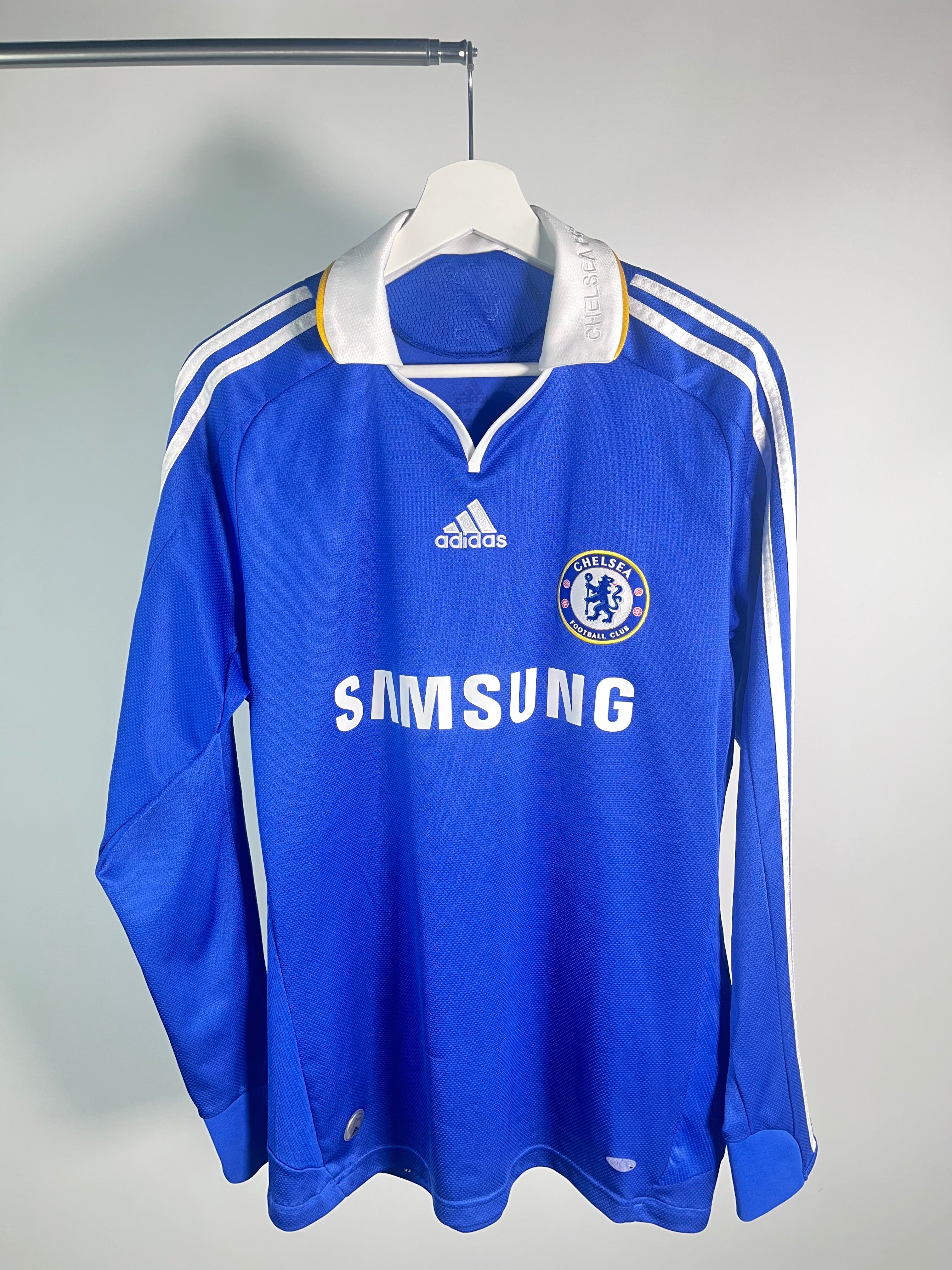 Jersey Chelsea Local 2008 2009 Manga Larga Didier Drogba (M)